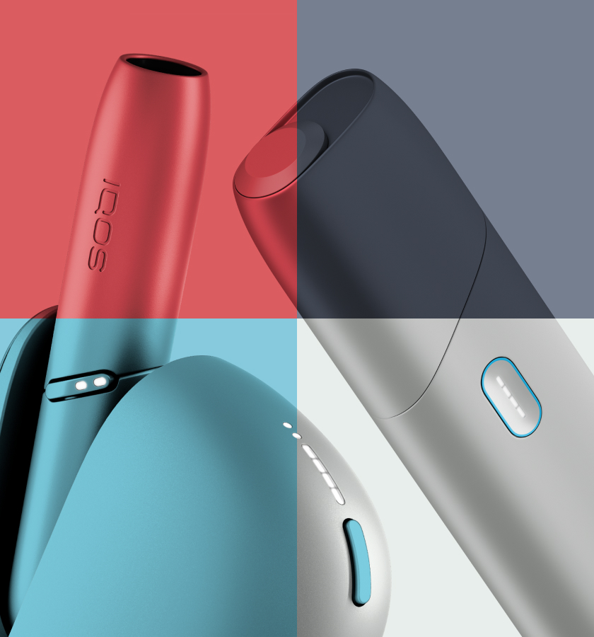 IQOS Originals Duo and IQOS Originals One banner in 4 colors.	 	