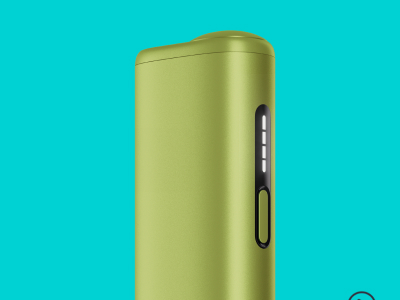 Green IQOS ILUMA i ONE device, detail view of the lights