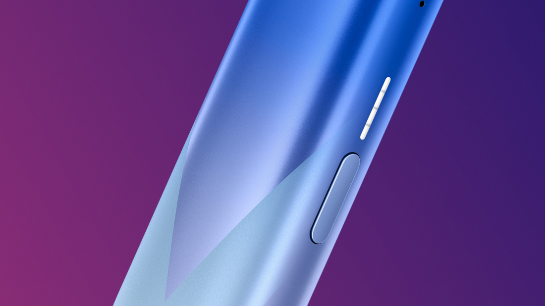 4 světelné pruhy na blue VEEV inPRIME pod vaping zařízení