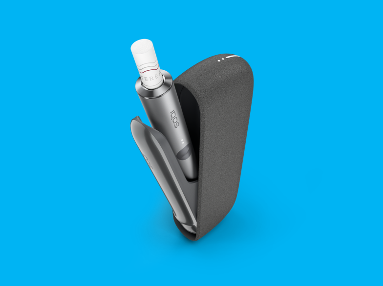 IQOS ILUMA Holder in open form with ILUMA Holder and TEREA Stick