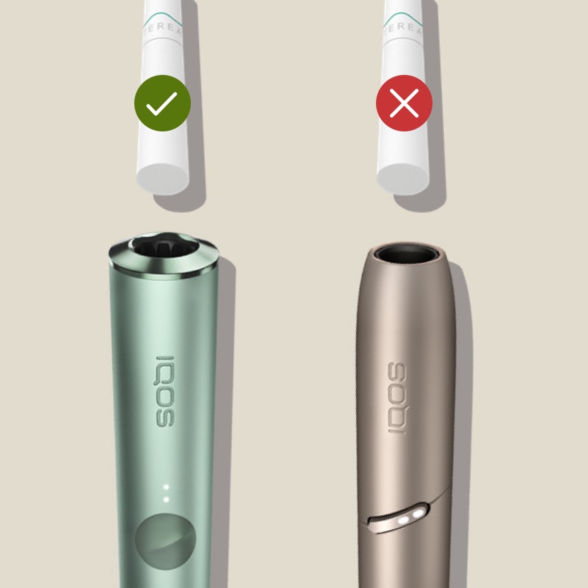 An IQOS ILUMA with a TEREA Stick compared to an IQOS 3 with a HEETS Stick