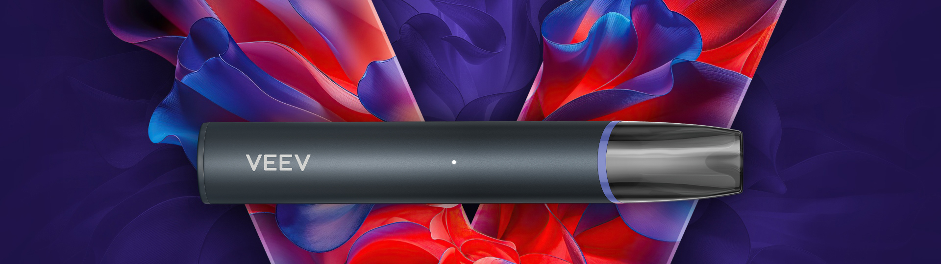 VEEV now ULTRA device on a vibrant V logo background