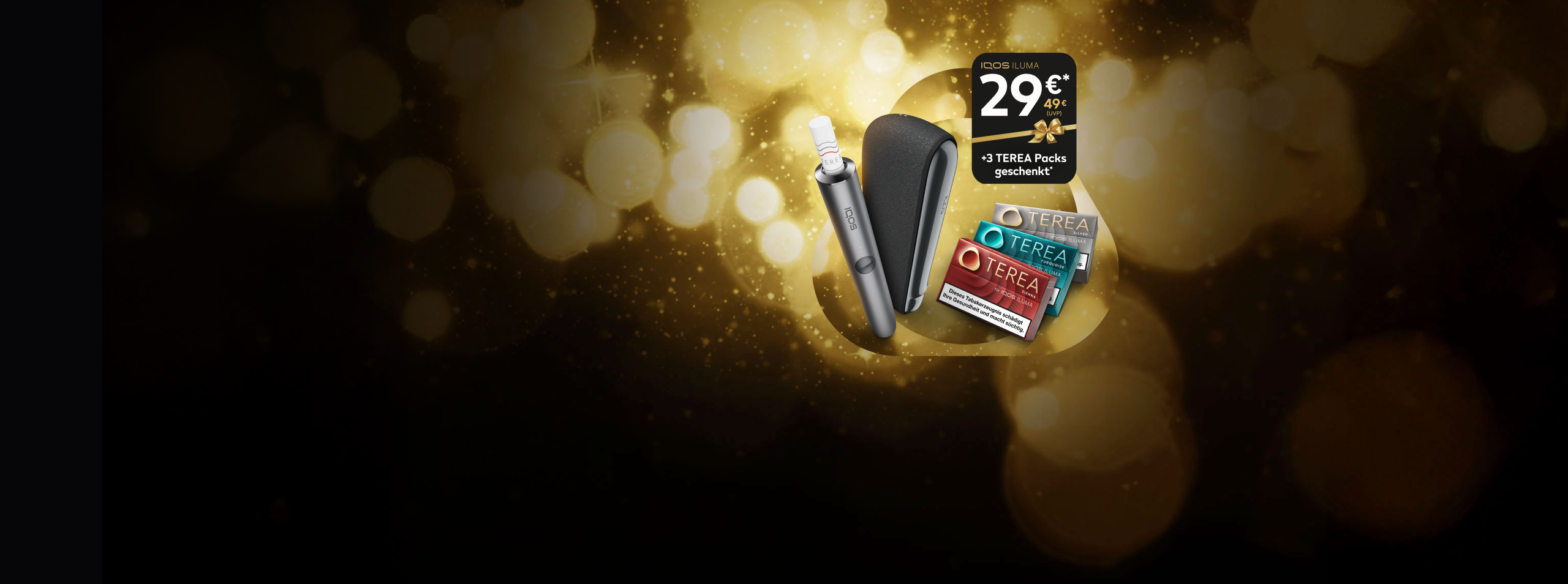 ILUMA Gerät zum Preis von 29 € mit drei Packungen TEREA gratis für Neukunden