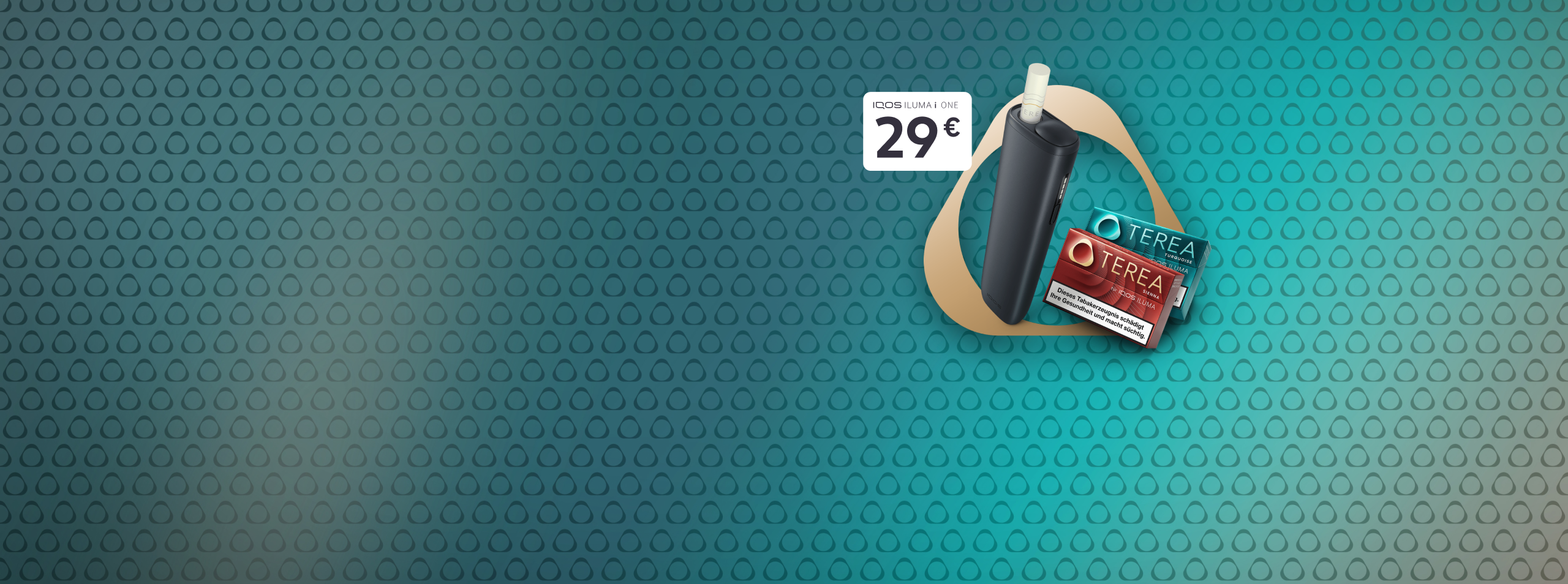 ILUMA i ONE Gerät vor einem türkisen Hintergrund