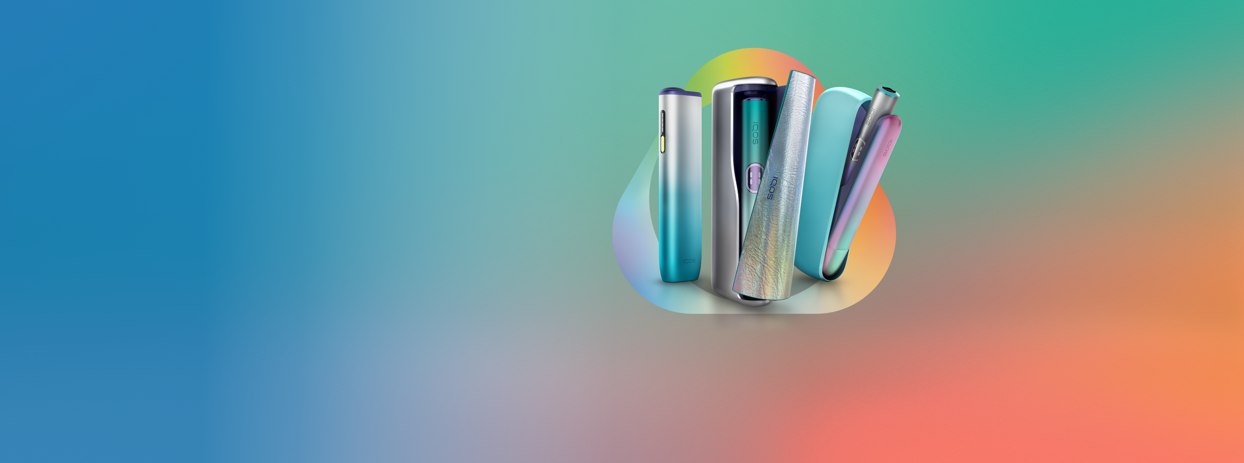 IQOS ILUMA i REMIX Limited Edition vor einem bunten Hintergrund