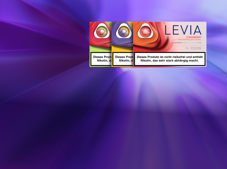 Drei neuen LEVIA Pearls Varianten auf violettem Hintergrund