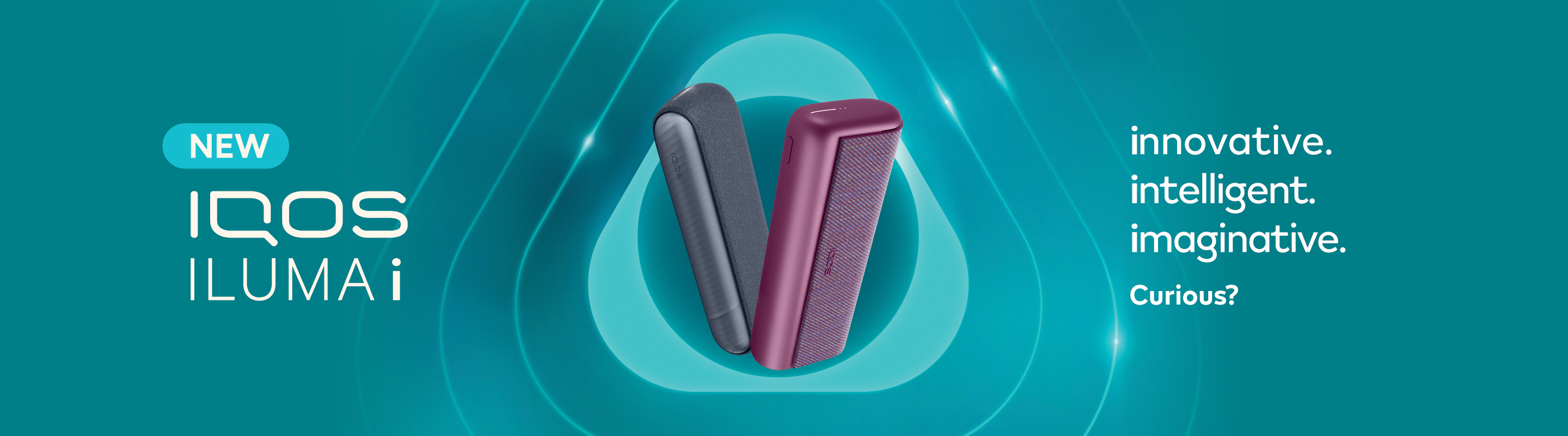 Header showing new IQOS ILUMA i and IQOS ILUMA i Prime devices with the tagline “innovative, intelligent, and imaginative.