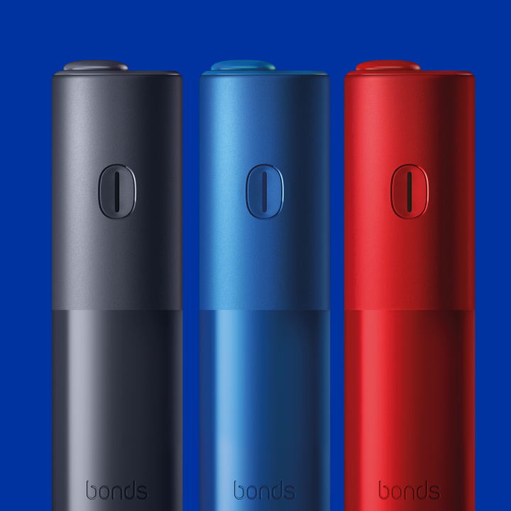 Appareils BONDS by IQOS noir, bleu et rouge