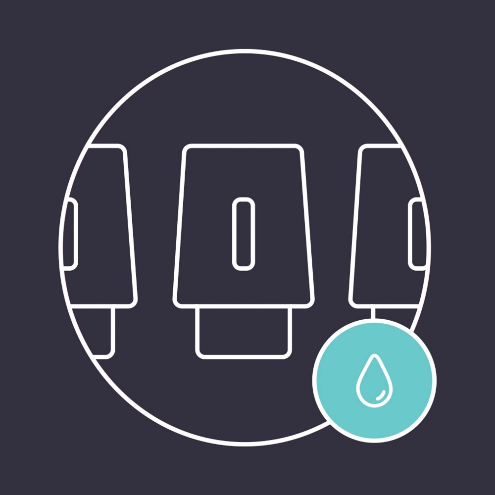 Illustration of vape mouthpiece with e-liquid