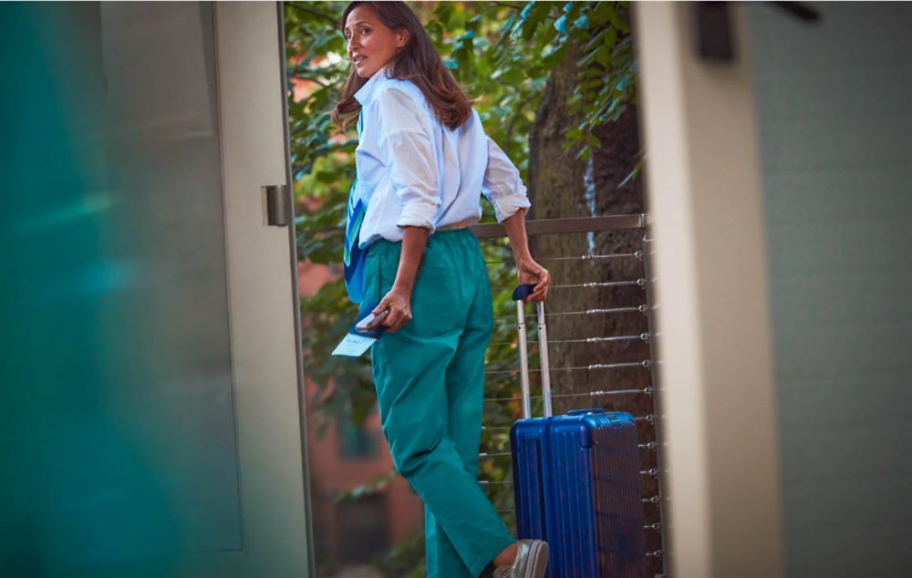 Woman with luggage bag