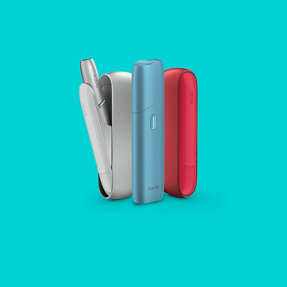 IQOS Originals DUO in Scarlet and Silver with IQOS Originals ONE in Turquoise