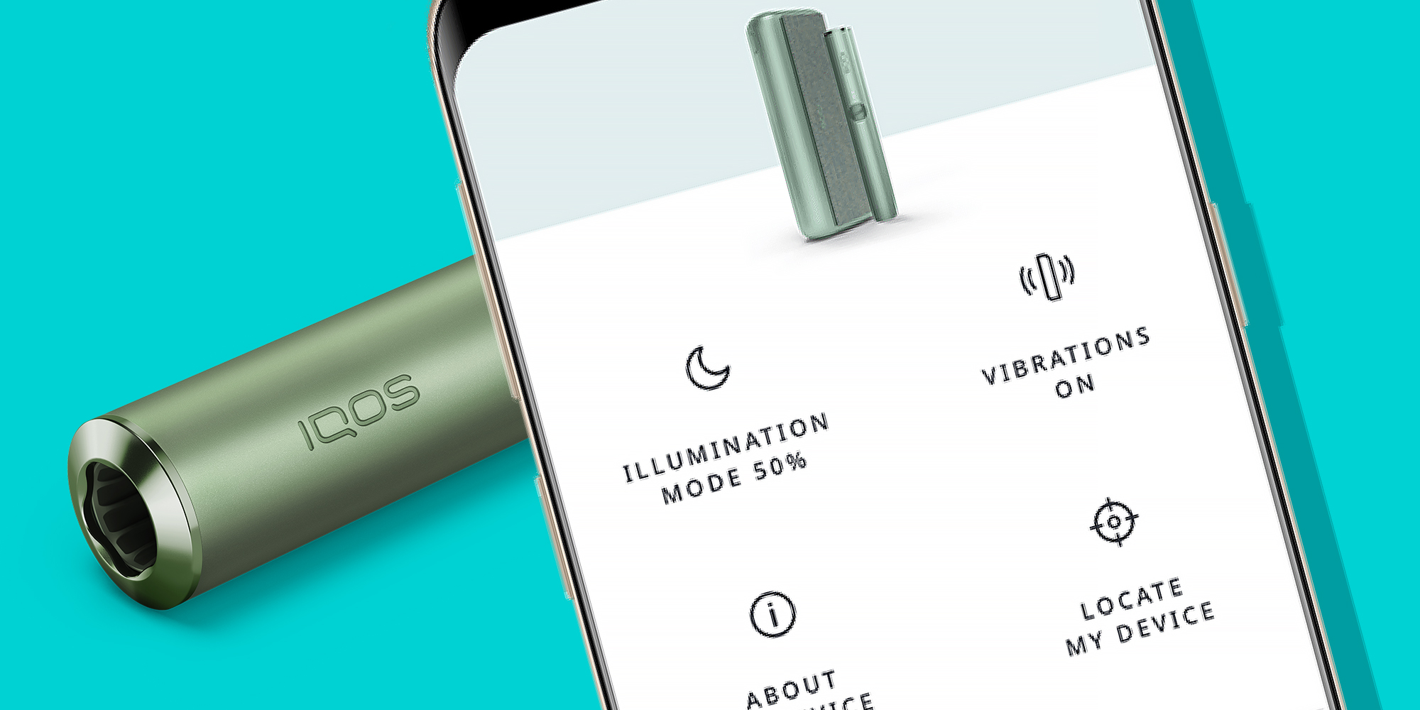 Aplikácia IQOS s IQOS ILUMA na pozadí