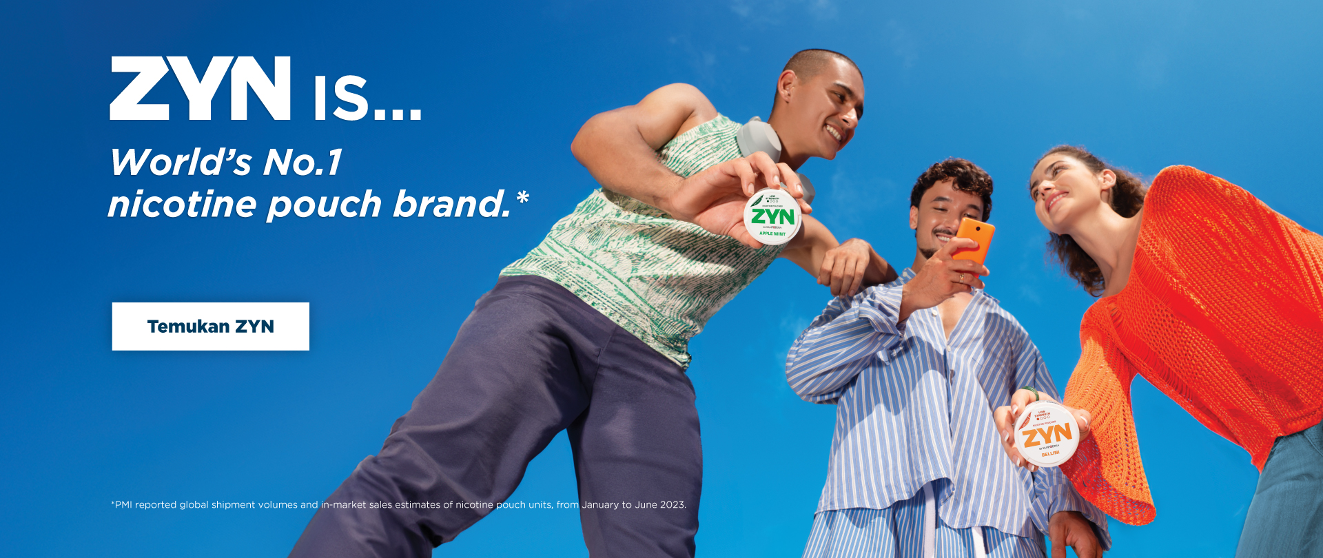 A person holding a ZYN and another person looking at a cellphone