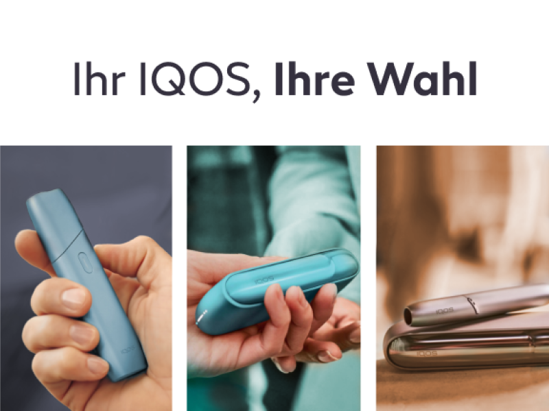 Drei Geräte, zahlreiche IQOS Vorteile Drei Geräte, zahlreiche IQOS Vorteile
