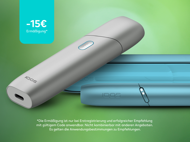 Wechseln Sie zu IQOS: 15€ Ermässigung.*