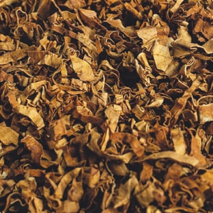 Cut tobacco leaves.