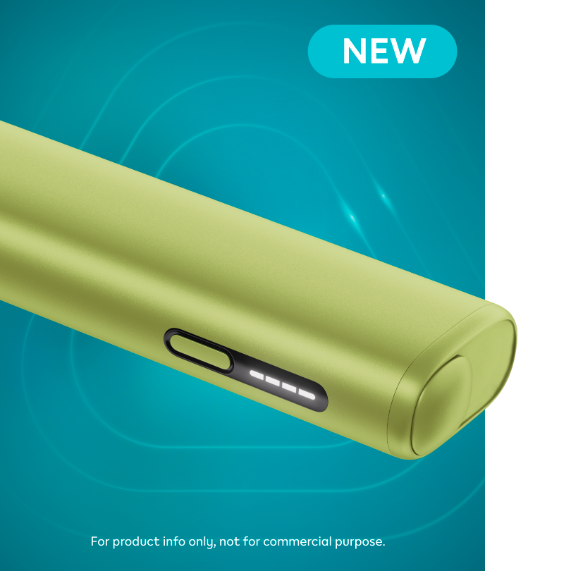 A close-up look at the design of the IQOS ILUMA i Prime holder and pocket charger