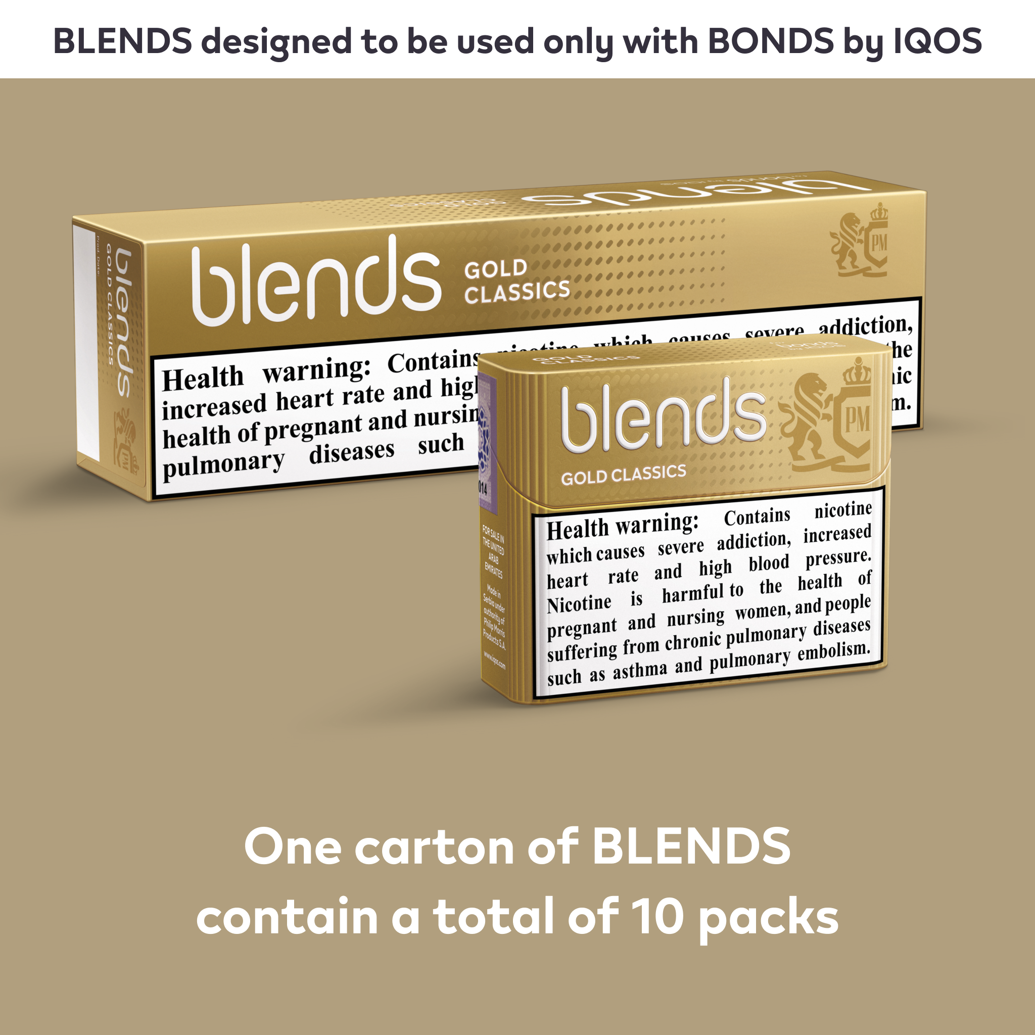 BLENDS GOLD CLASSICS (10 Packs) (Gold Tobacco)