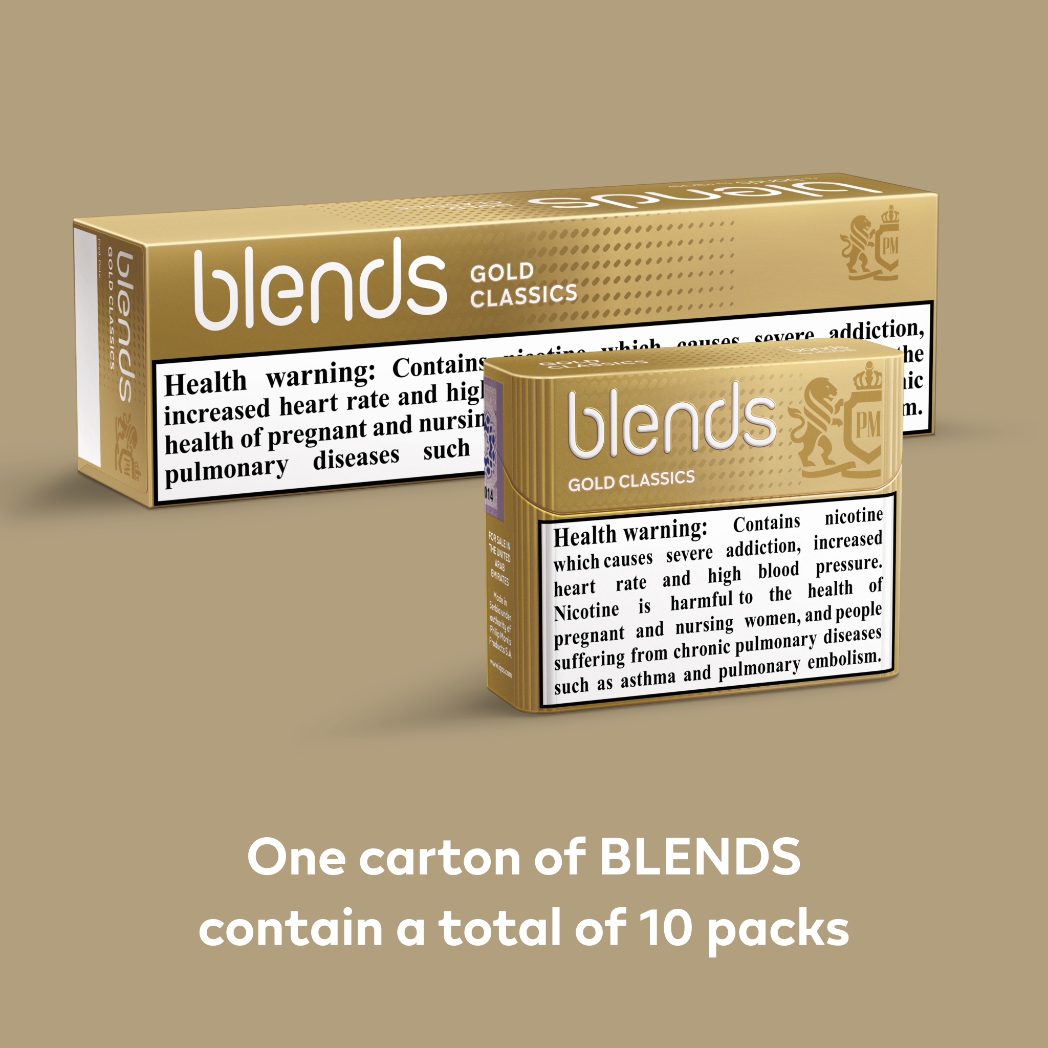 BLENDS GOLD CLASSICS (10 Packs) (Gold Tobacco)