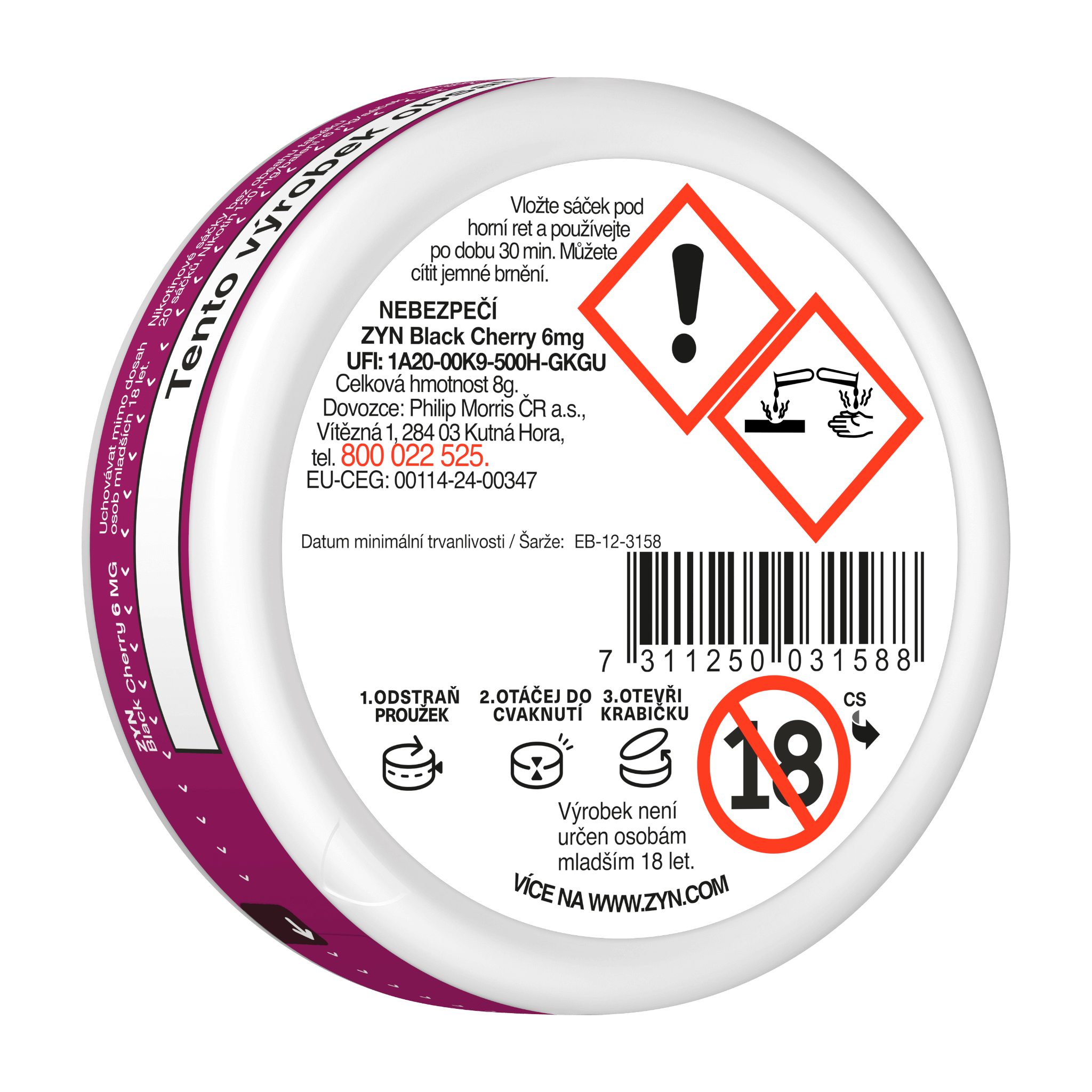 ZYN BLACK CHERRY 6 MG (krabička) (Zyn Black Cherry)