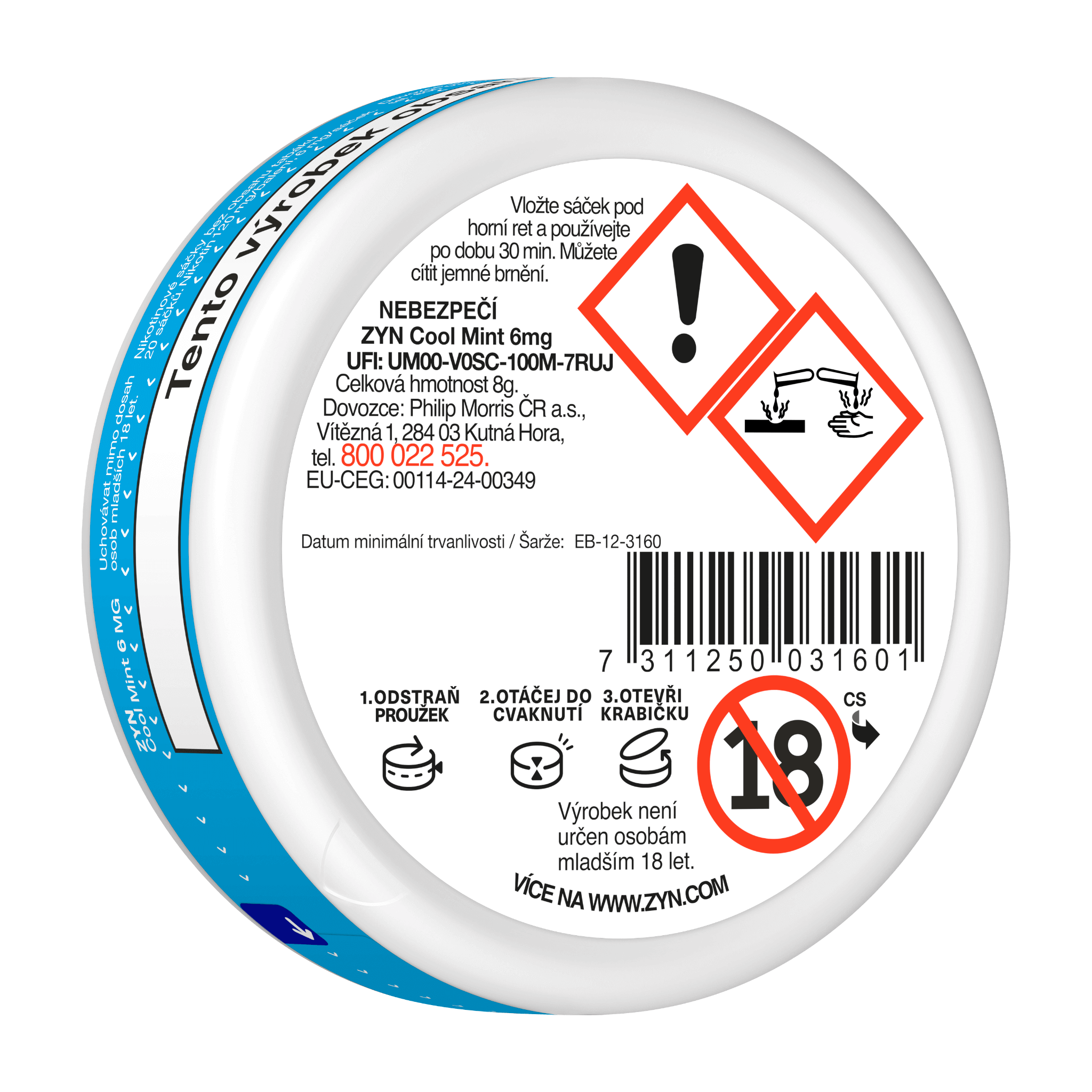 ZYN COOL MINT 6 MG (KRABIČKA) (COOL MINT)
