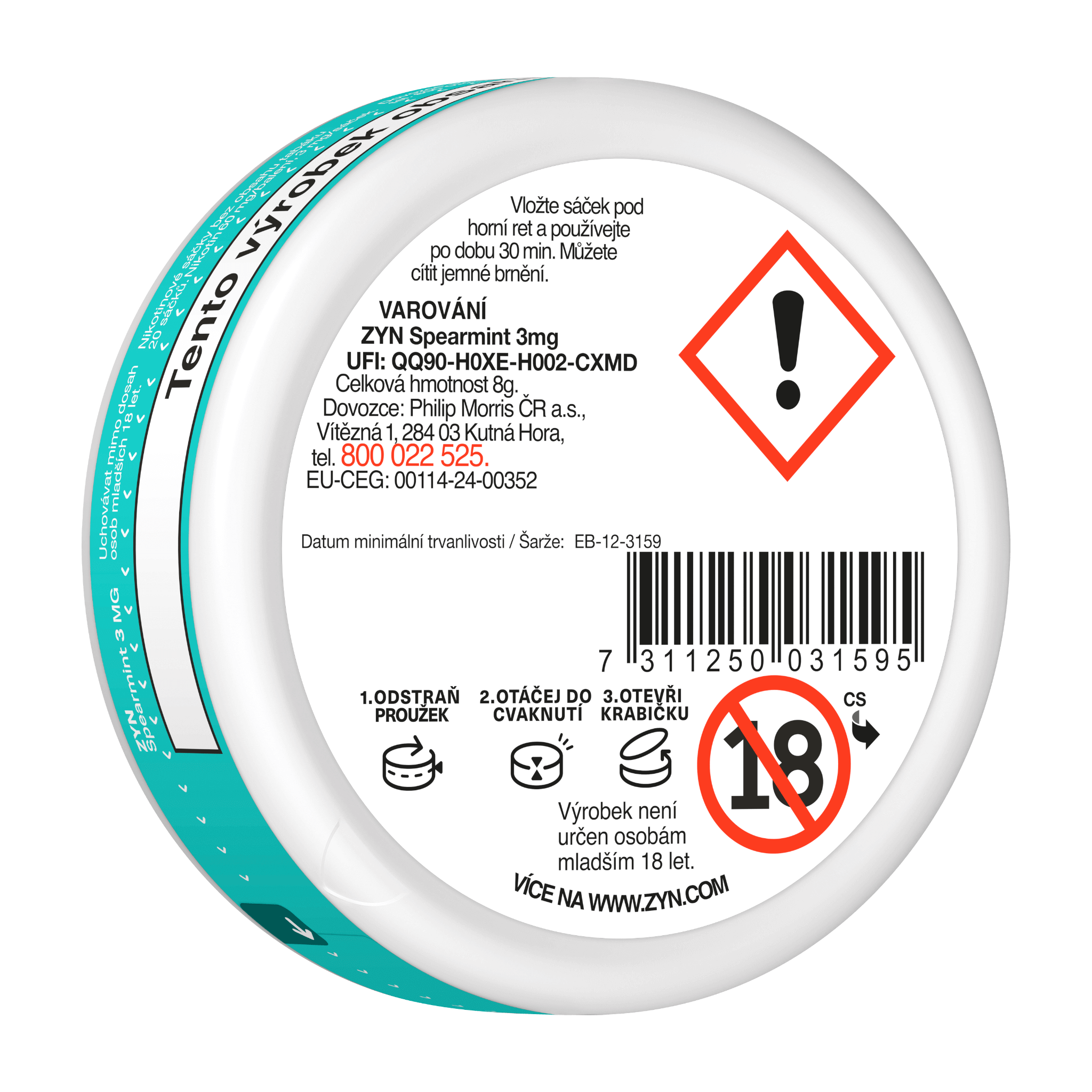 ZYN SPEARMINT 3 MG (krabička) (SPEARMINT)