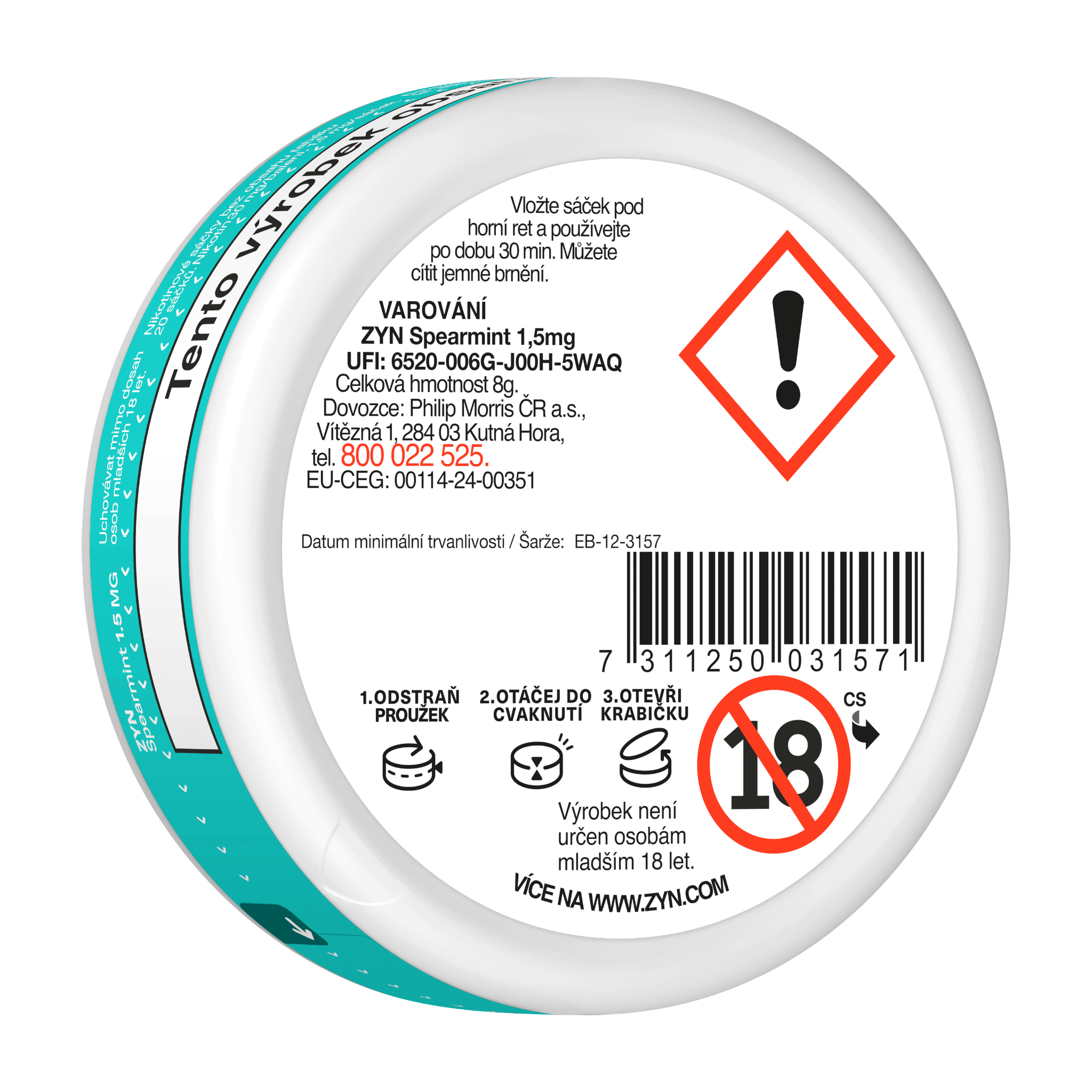 ZYN SPEARMINT 1,5 MG (krabička) (SPEARMINT)