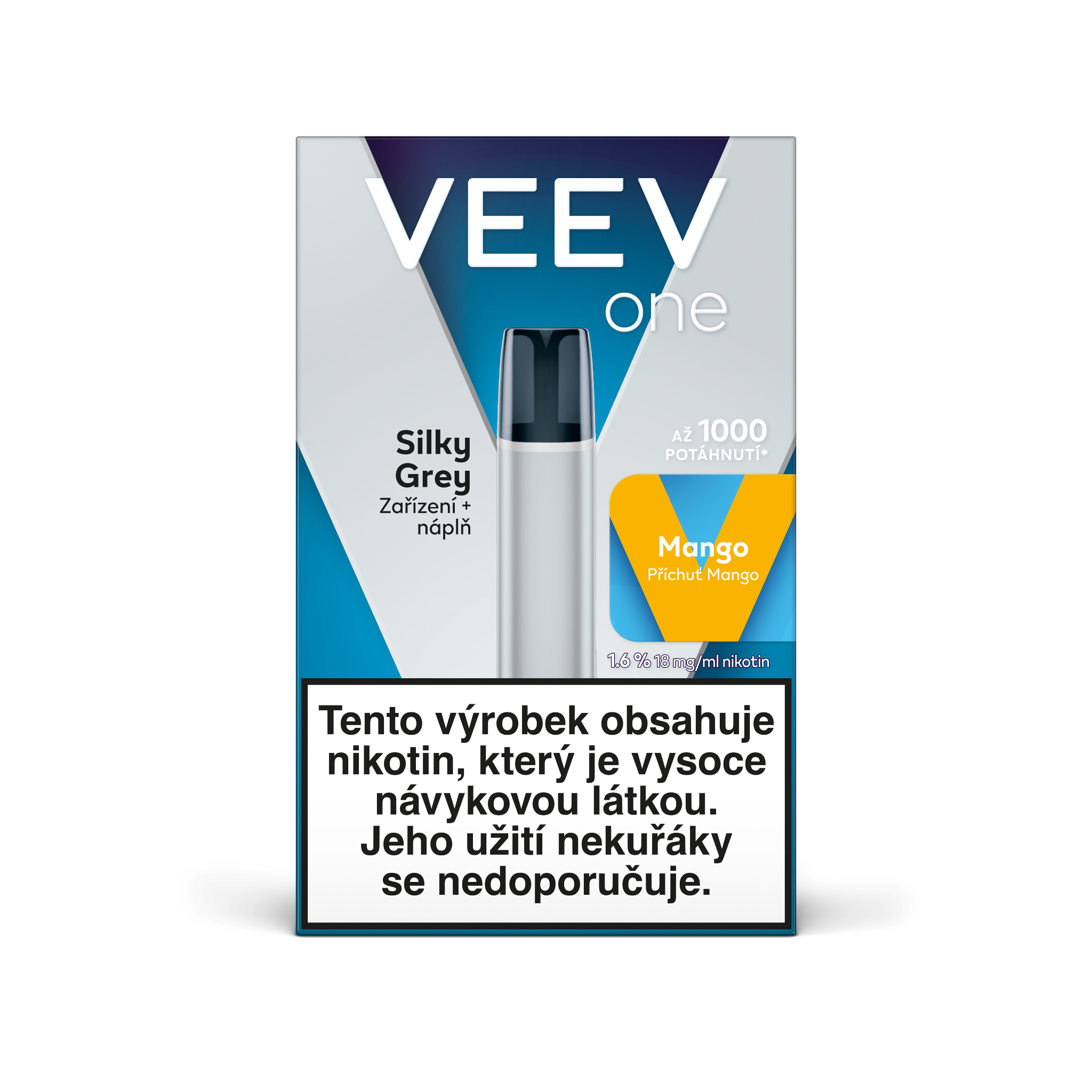 VEEV One e-cigareta Silky Grey + 1 náplň Mango 1.6 %