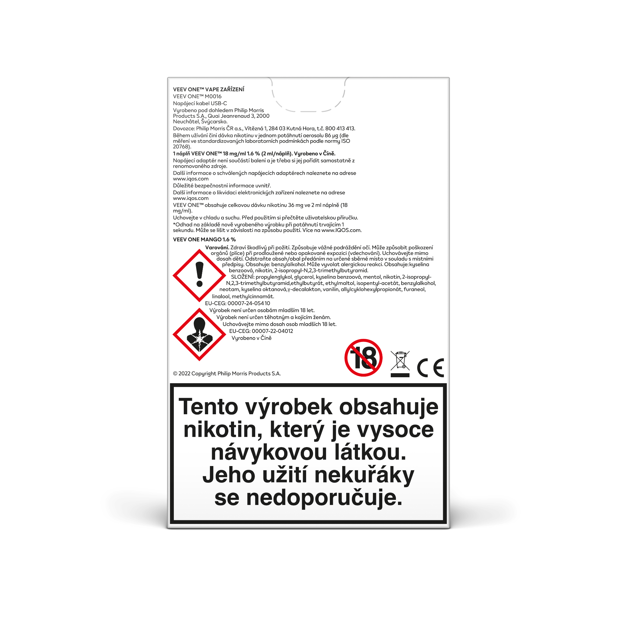 VEEV One e-cigareta Silky Grey + 1 náplň Mango 1.6% 