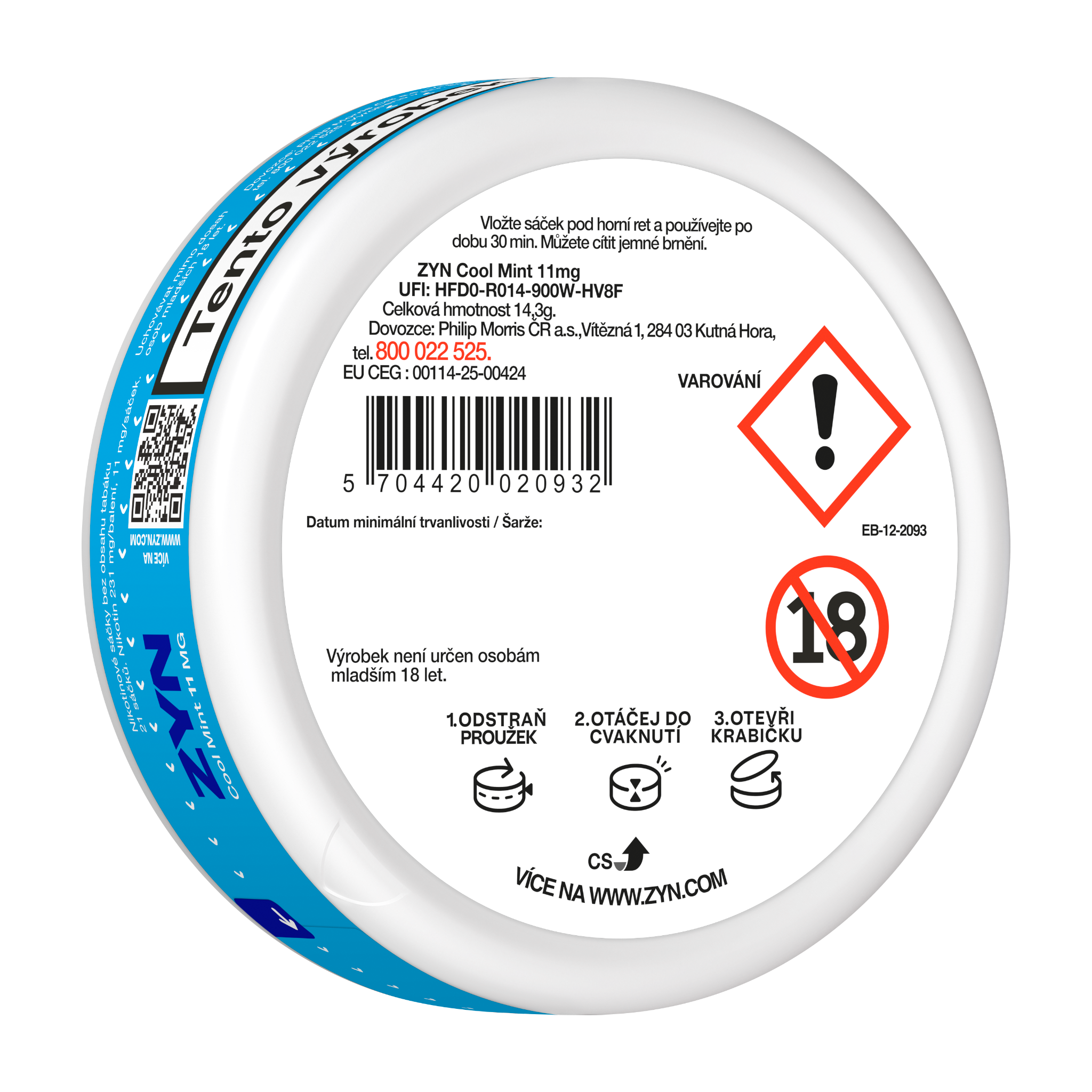 ZYN COOL MINT 11 MG (KRABIČKA) (Cool Mint)