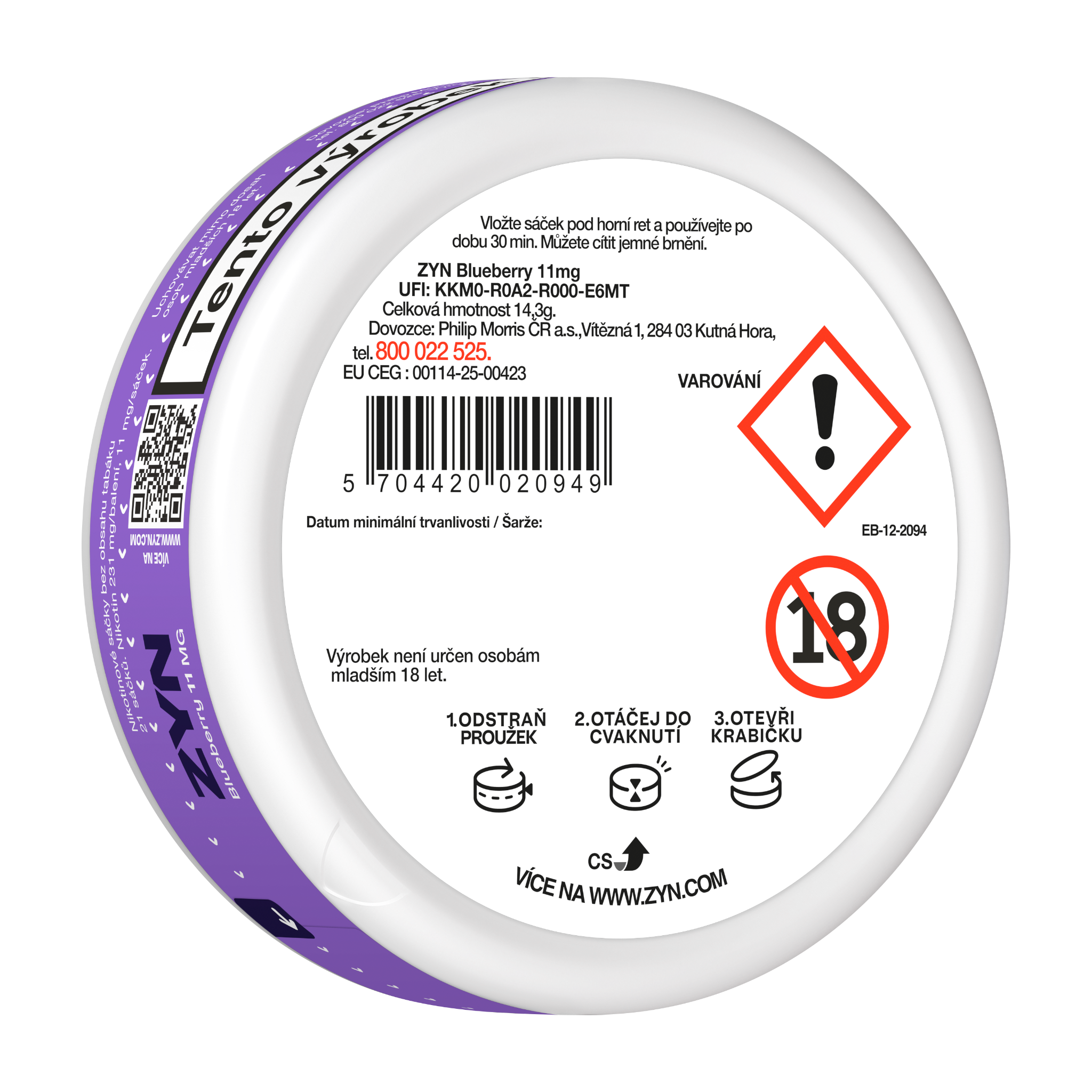 ZYN BLUEBERRY 11 MG (krabička) (Blueberry)