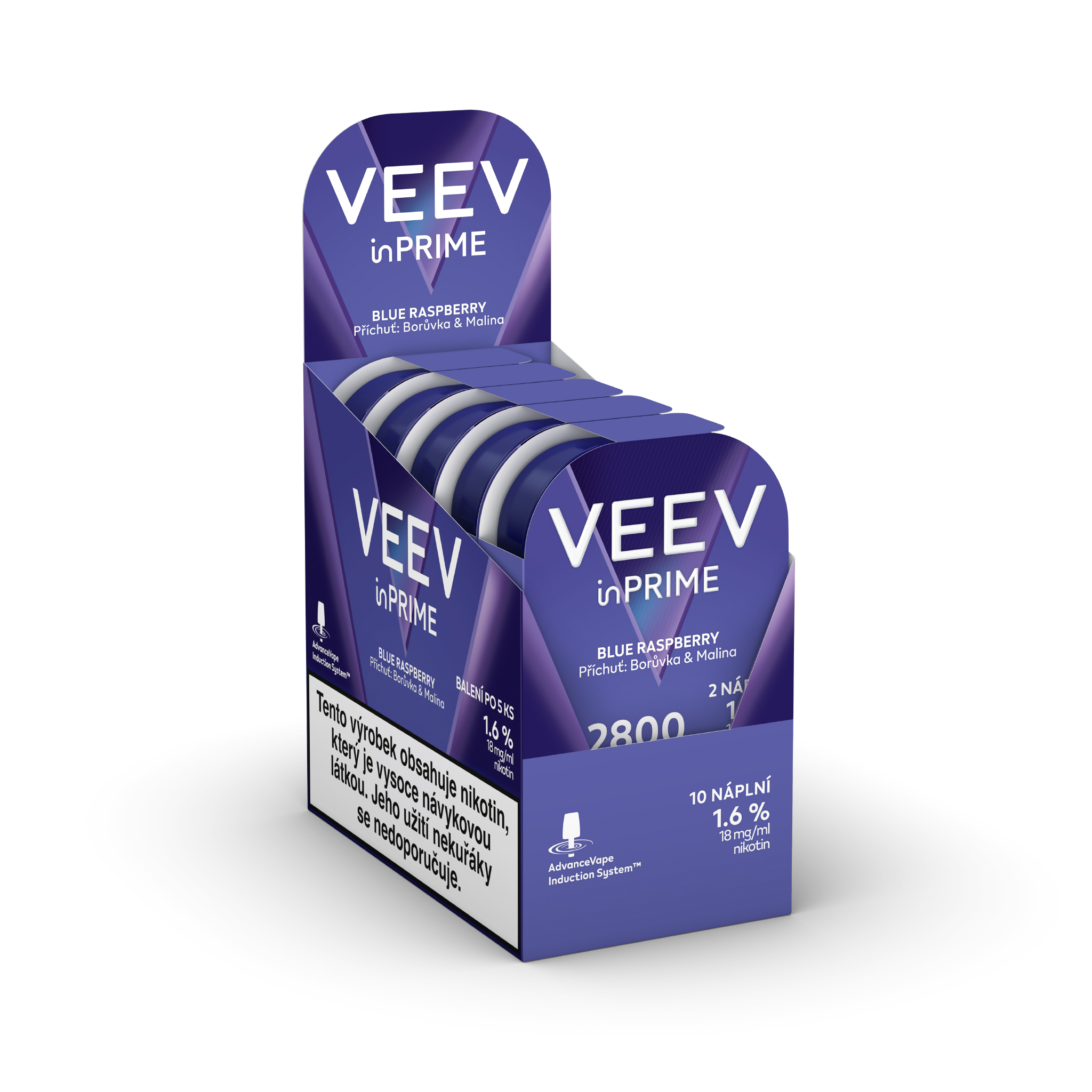 VEEV INPRIME NÁPLNĚ BLUE RASPBERRY (karton) (BLUE RASPBERRY)