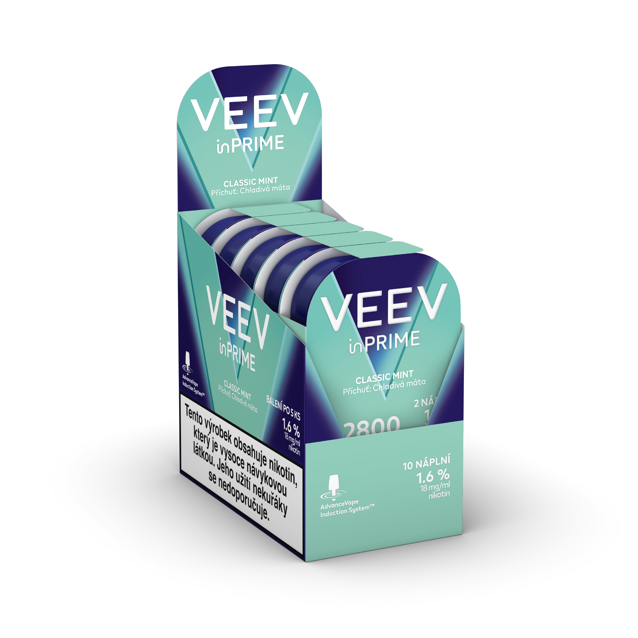 VEEV INPRIME NÁPLNĚ CLASSIC MINT (karton) (Blue Mint)