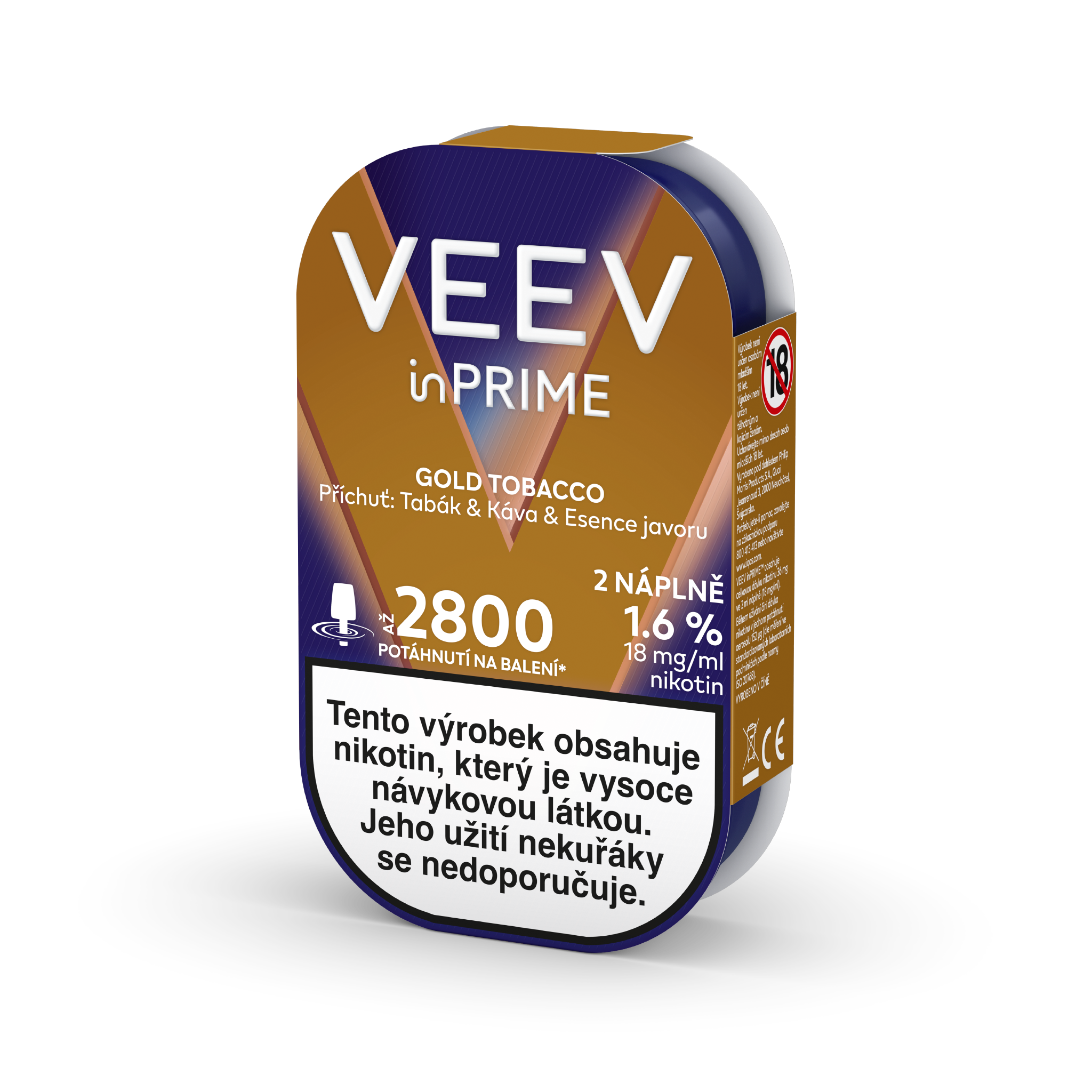 VEEV INPRIME NÁPLNĚ GOLD TOBACCO (krabička) (Classic Tobacco)
