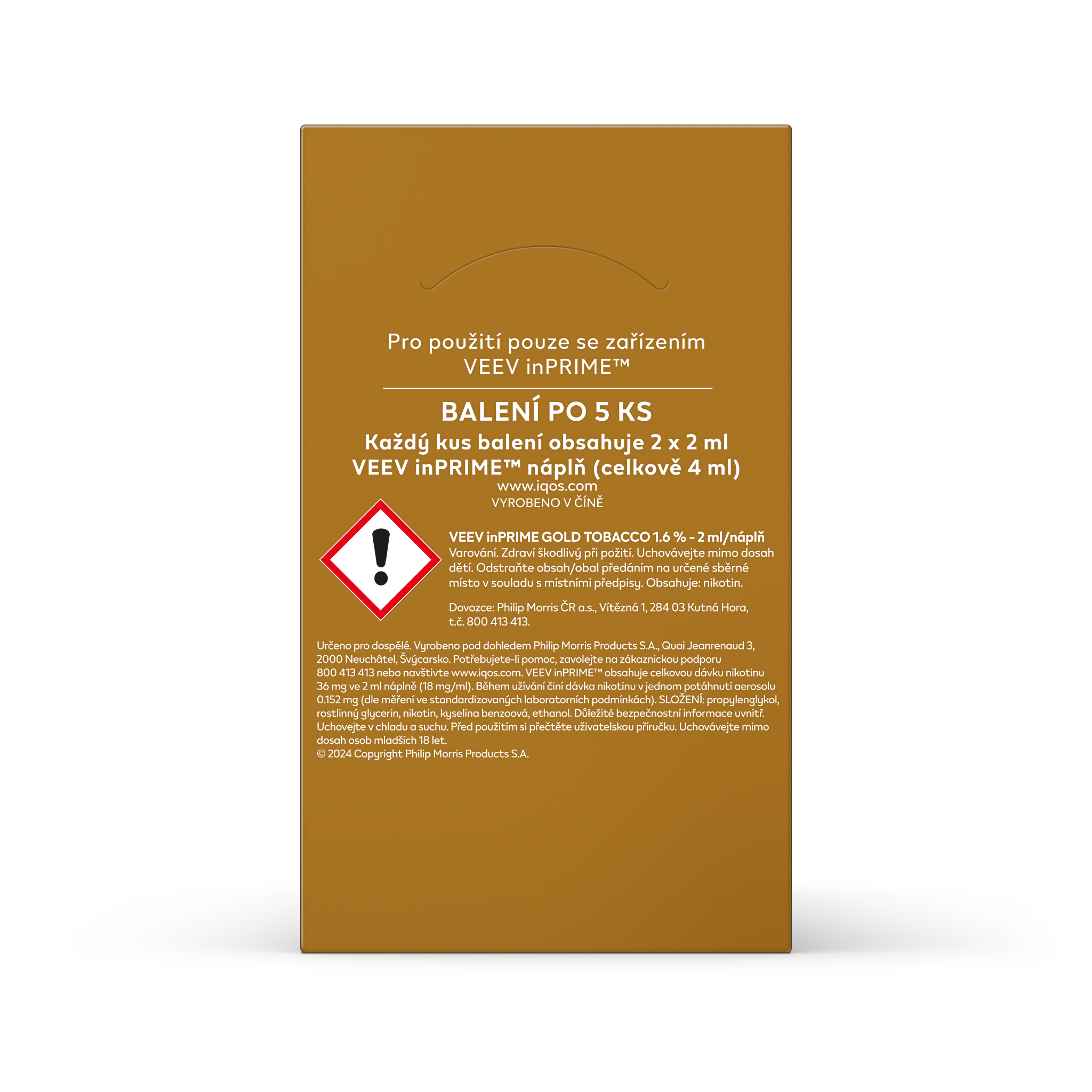 VEEV INPRIME NÁPLNĚ GOLD TOBACCO (karton) (Gold Tobacco)