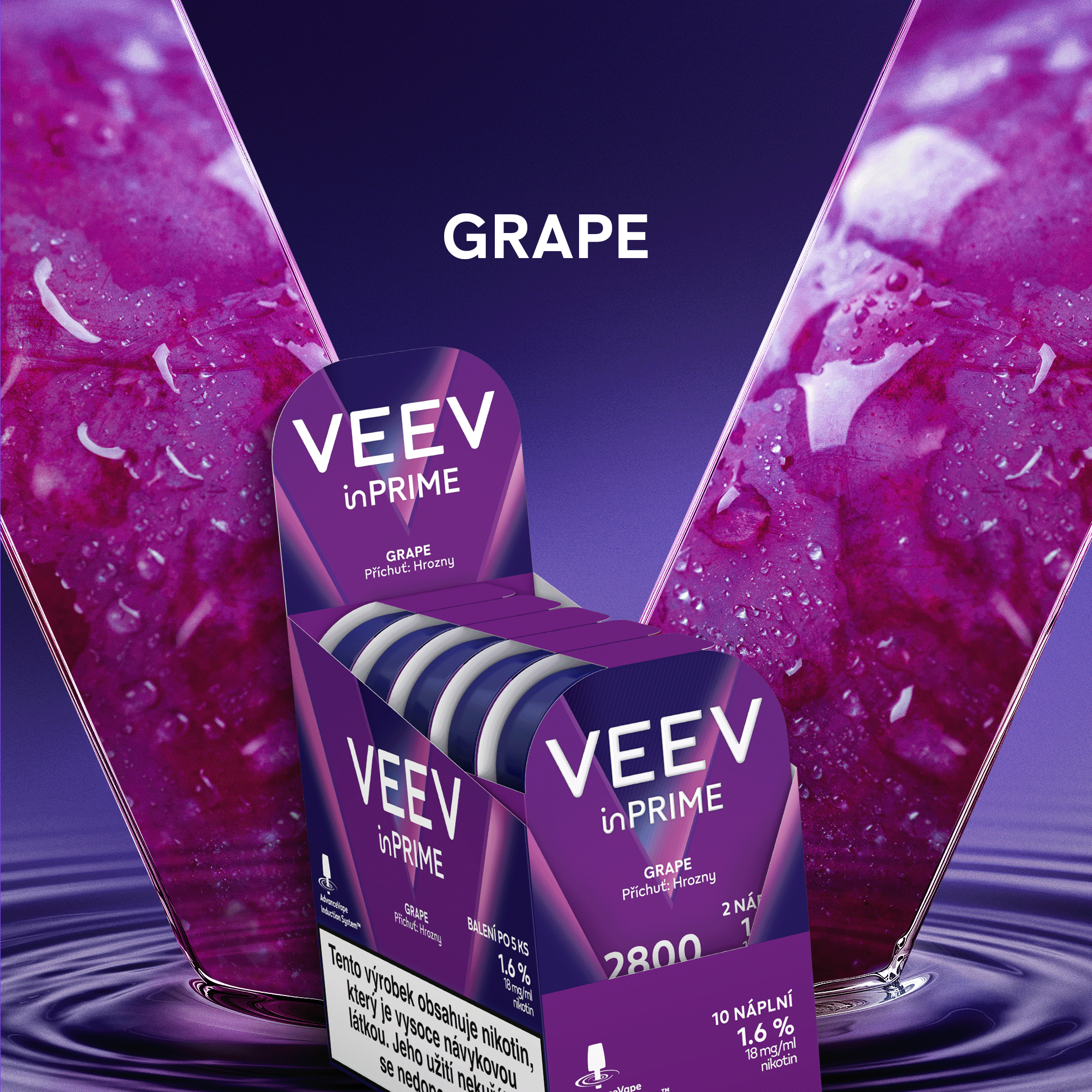 VEEV INPRIME NÁPLNĚ GRAPE (karton) (Grape)