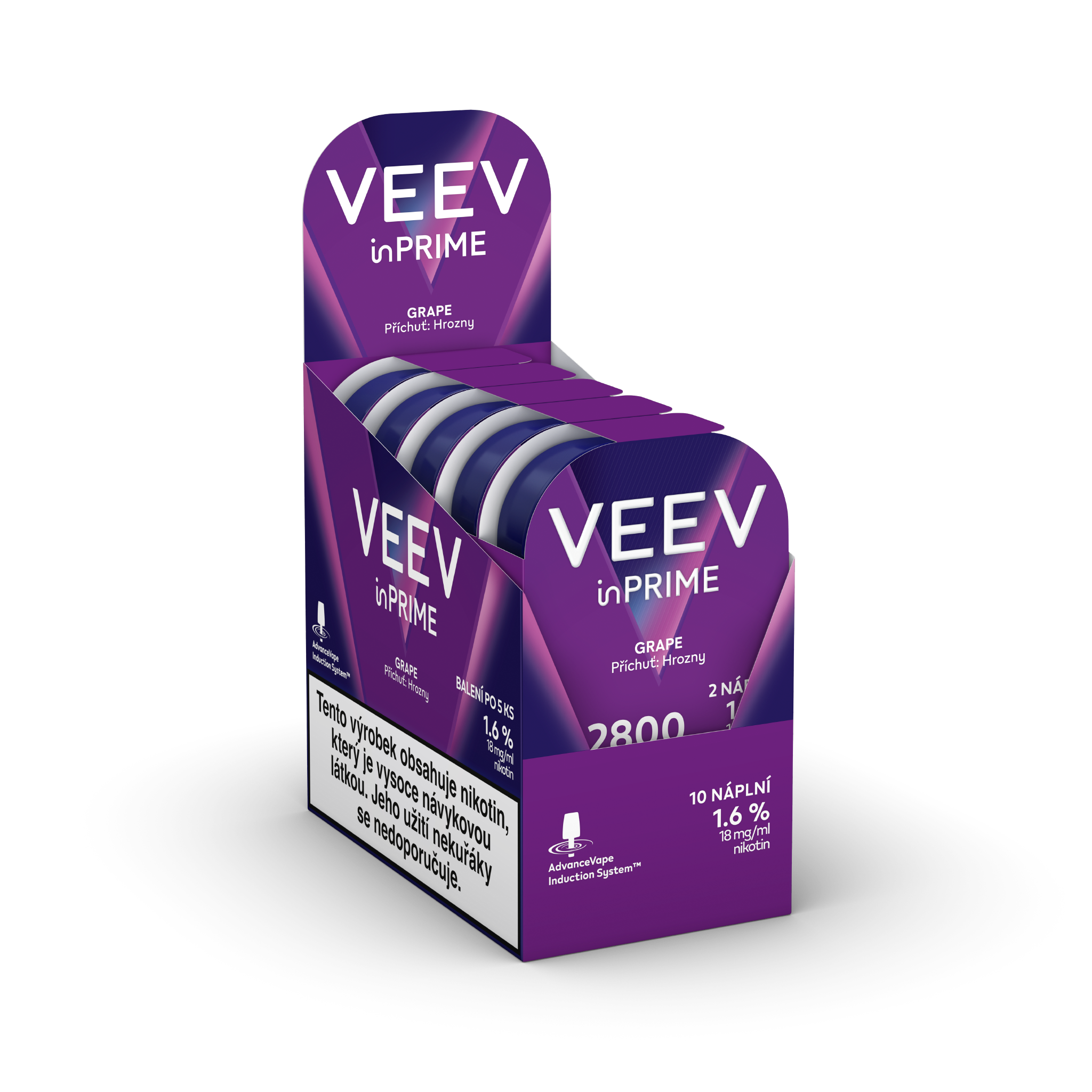 VEEV INPRIME NÁPLNĚ GRAPE (karton) (Veev Grape)