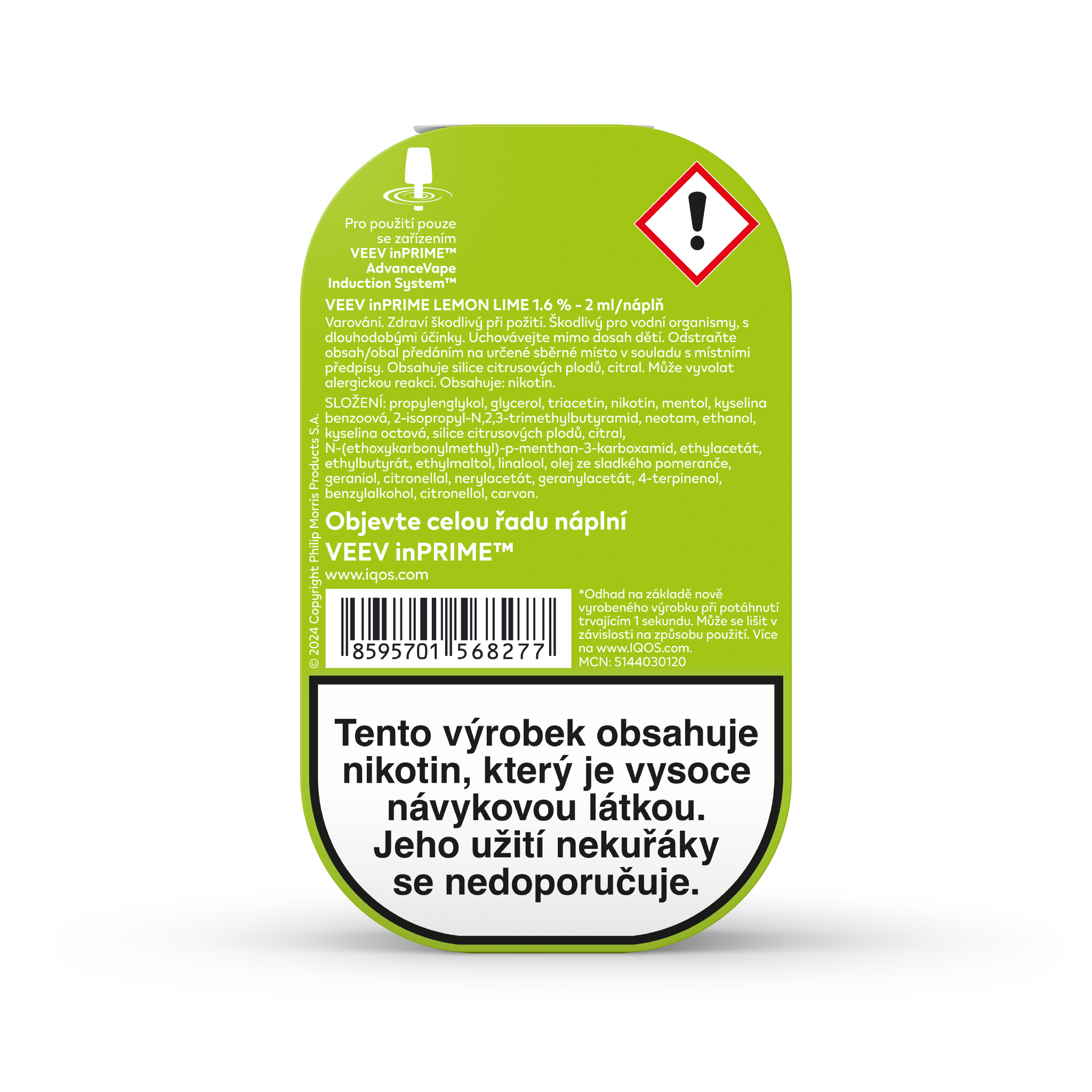 VEEV INPRIME NÁPLNĚ LEMON LIME (krabička) (Yellow Green)