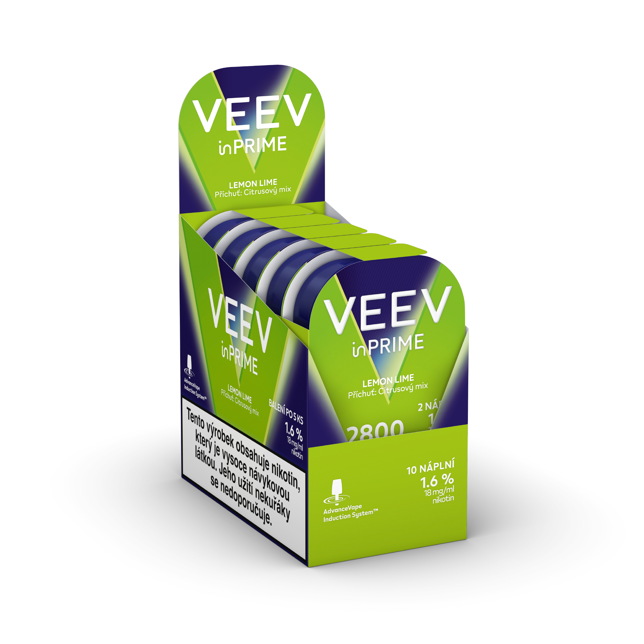VEEV INPRIME NÁPLNĚ LEMON LIME (karton) (Yellow Green)