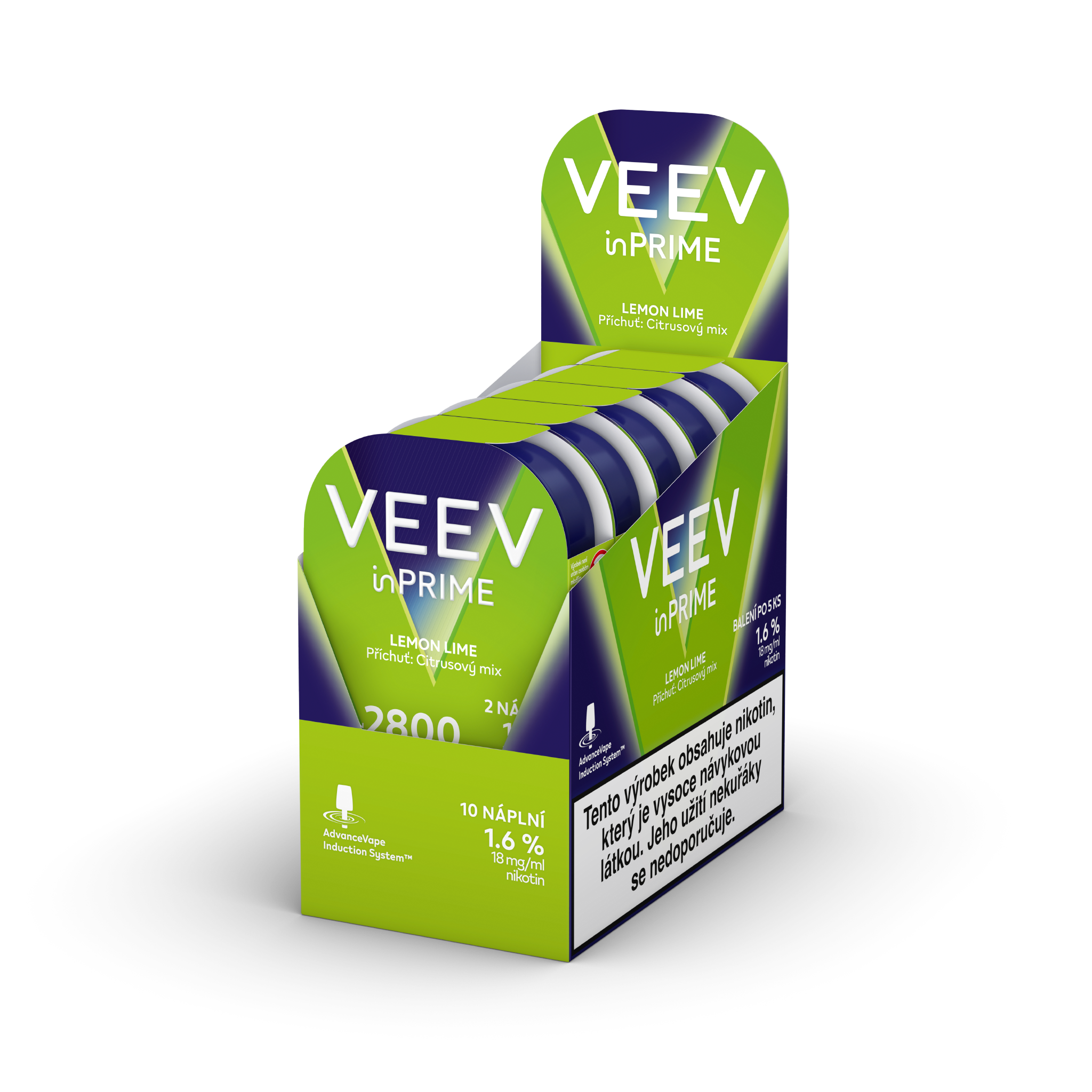 VEEV INPRIME NÁPLNĚ LEMON LIME (karton) (Yellow Green)