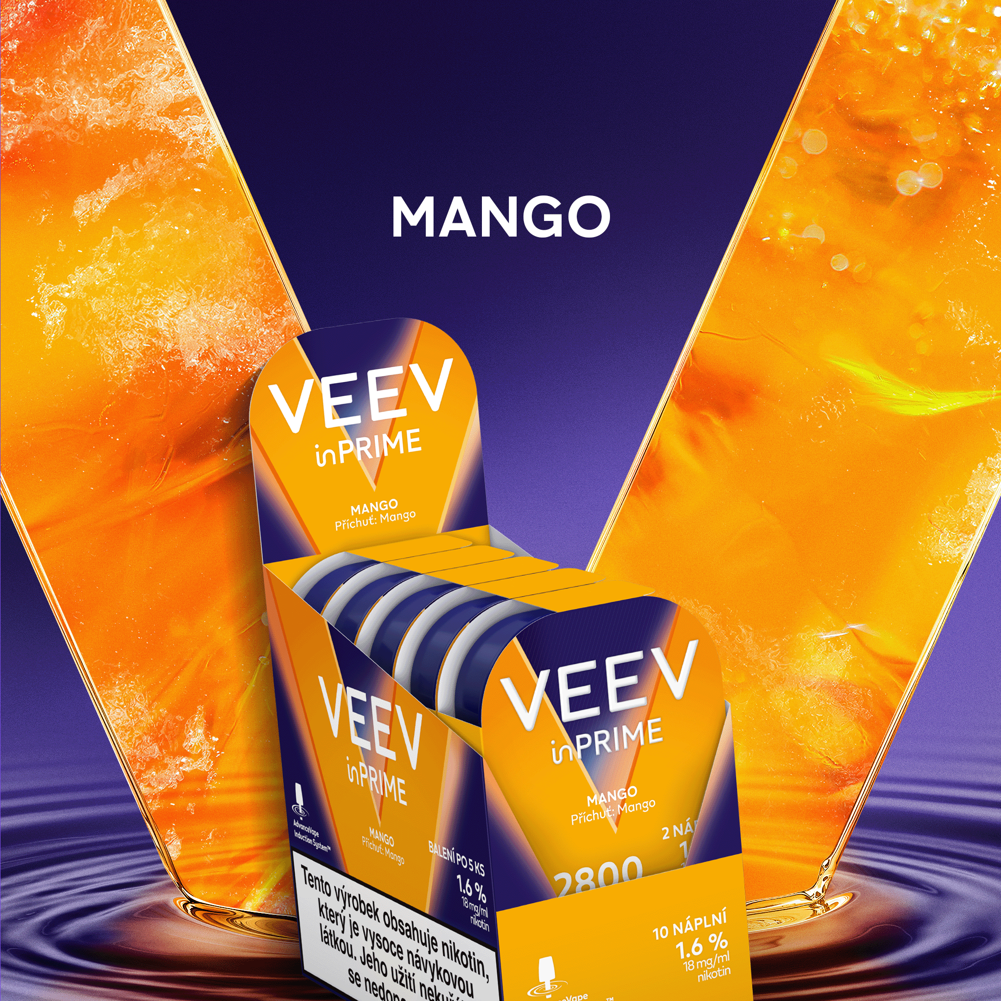VEEV INPRIME NÁPLNĚ MANGO (karton) (Mango)