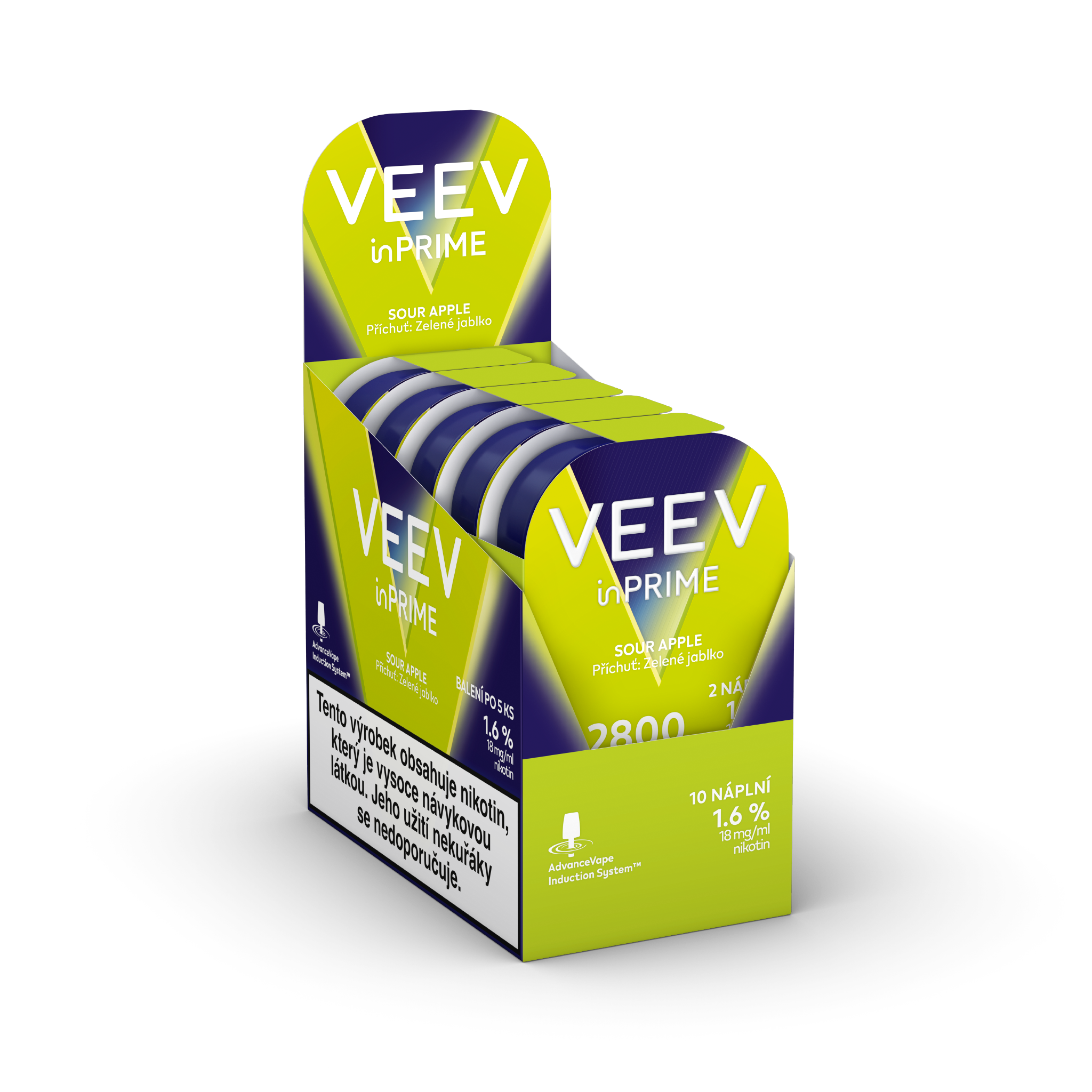 VEEV INPRIME NÁPLNĚ SOUR APPLE (karton) (Sour Apple)
