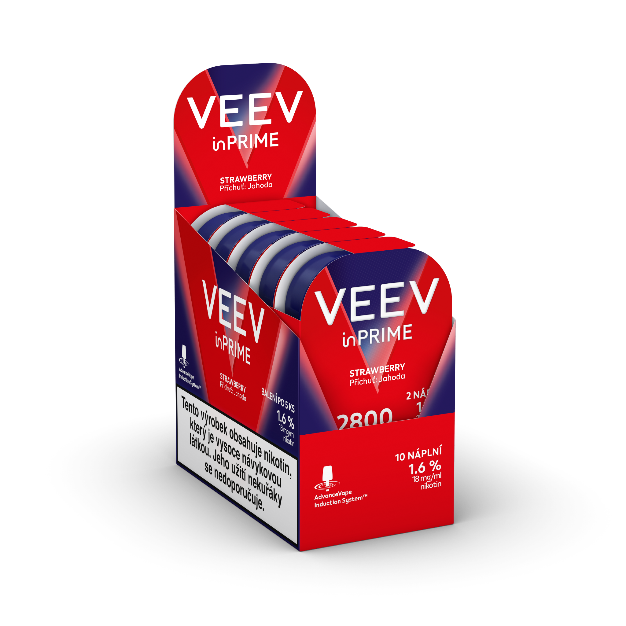 VEEV INPRIME NÁPLNĚ STRAWBERRY (karton) (Strawberry)