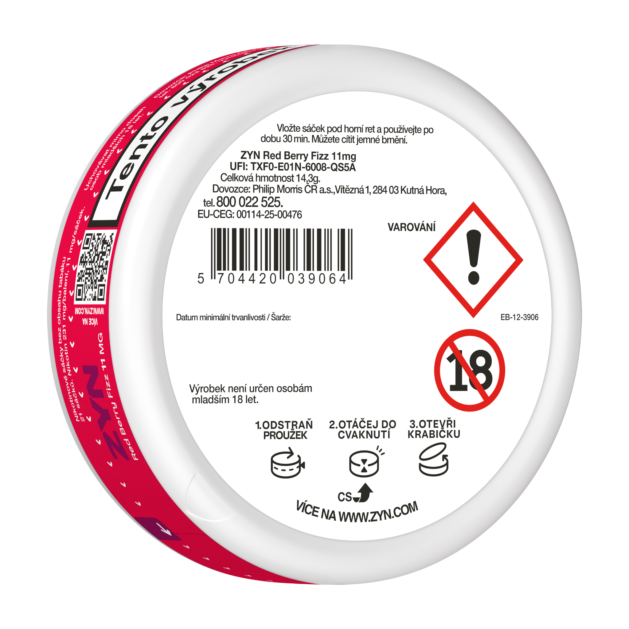 ZYN RED BERRY FIZZ 11 MG (krabička) (Red Berries)