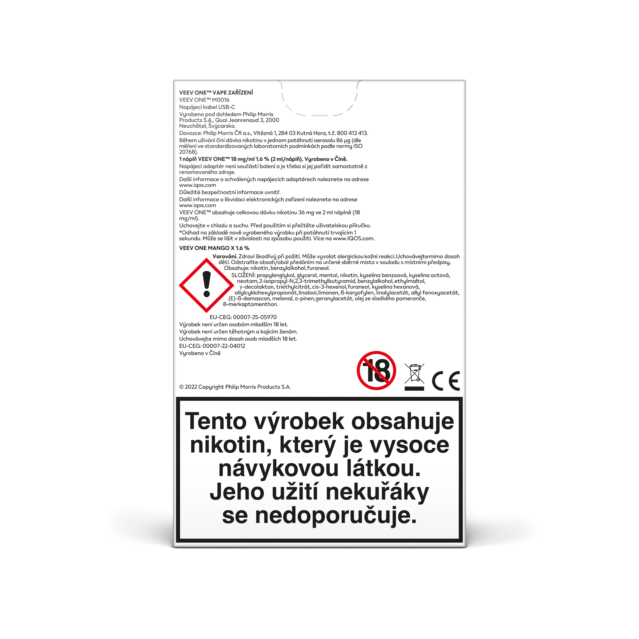 VEEV One e-cigareta Silky Grey + 1 náplň Mango X 1.6% 