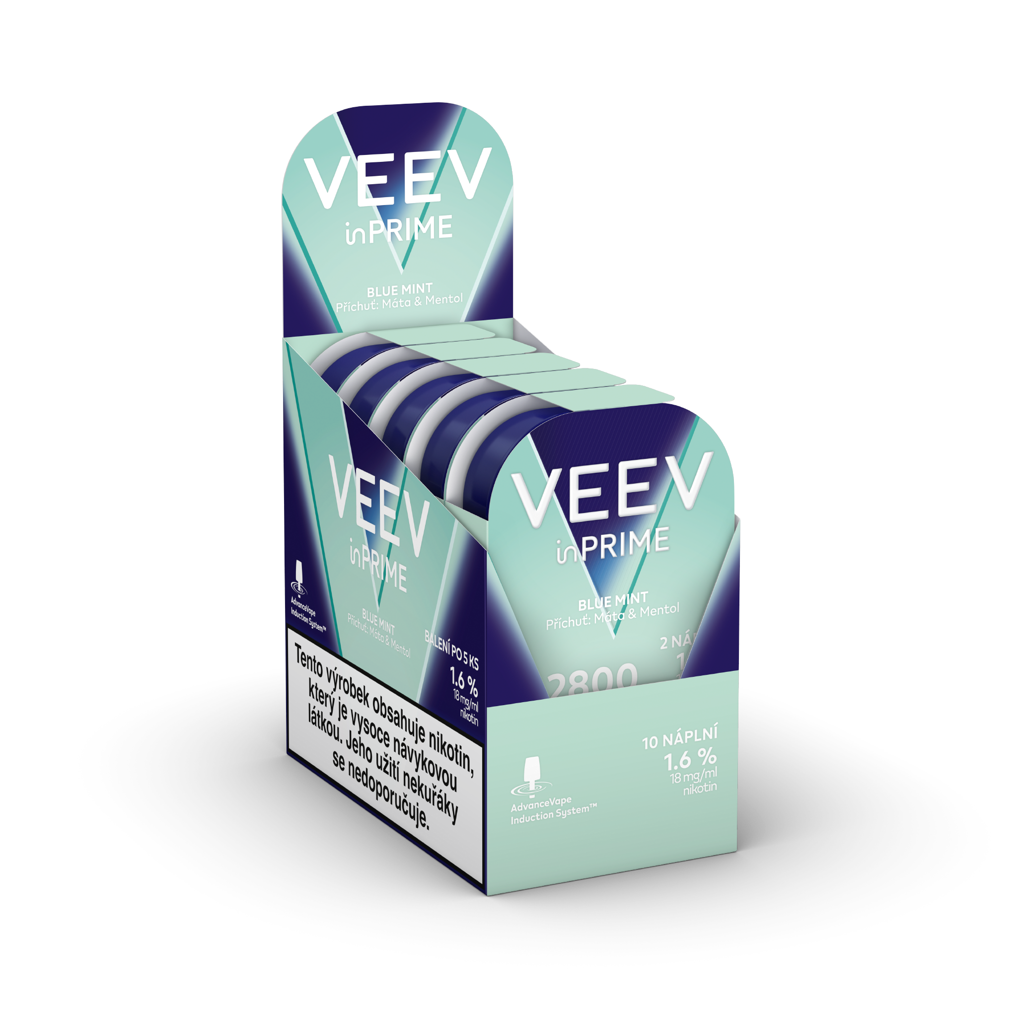 VEEV INPRIME NÁPLNĚ BLUE MINT (karton) (Blue Mint)