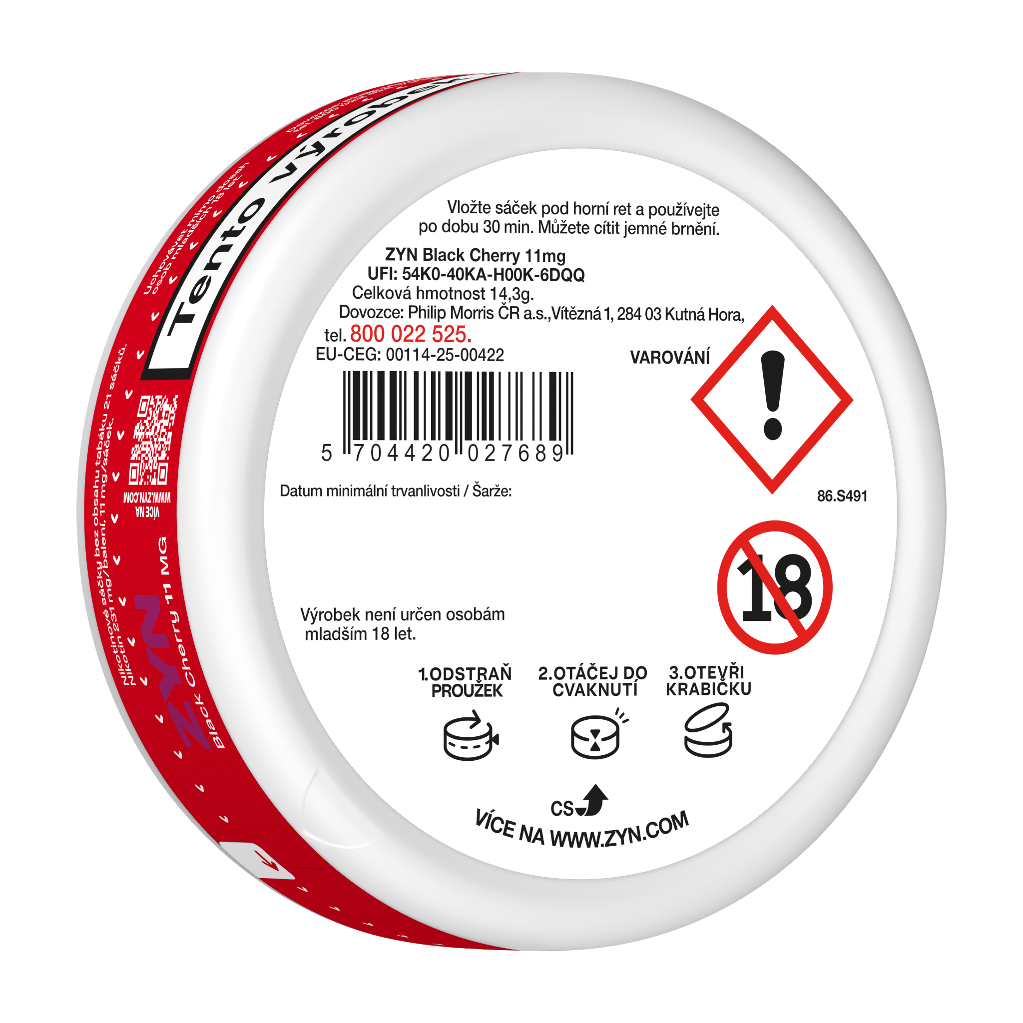 ZYN BLACK CHERRY 11 MG - MOTORSPORTS EDICE (krabička) (Zyn Black Cherry)