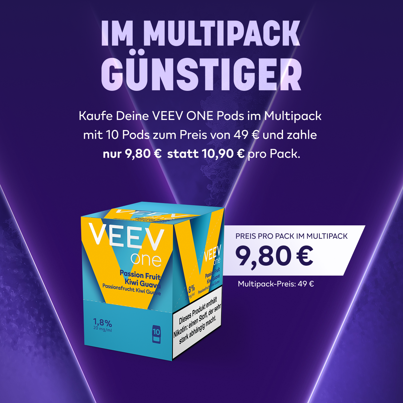 VEEV ONE Pods Passionfruit Kiwi Guava (Passion Fruit Kiwi Guava)