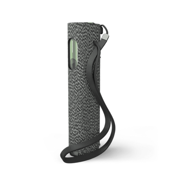 Lederhülle Für IQOS ILUMA ONE – Aus PU-Leder, Mit Trageriemen, Schwarz (Serpentine)