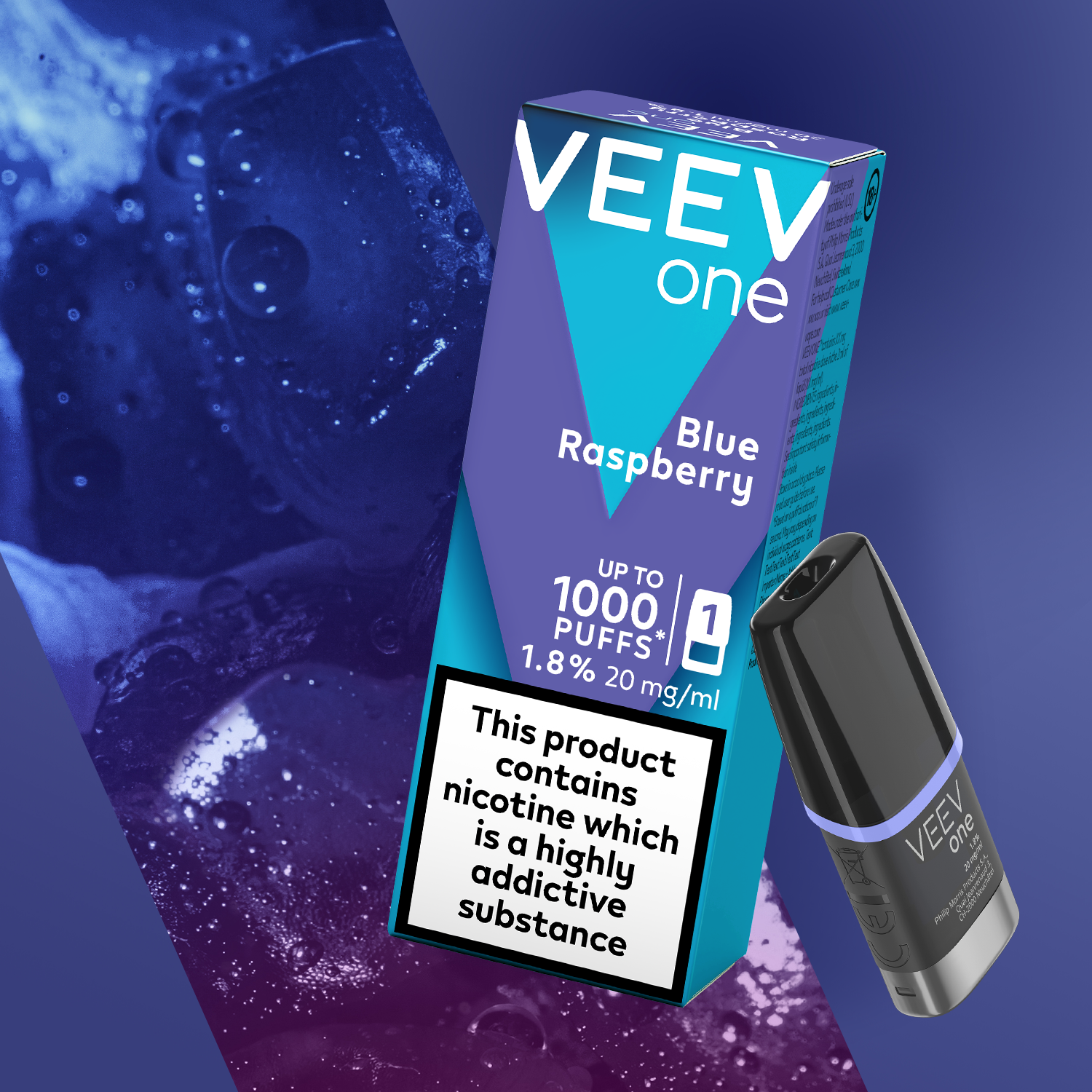 VEEV One Blue Raspberry 1.8% 1 pod pack (Blue Raspberry)